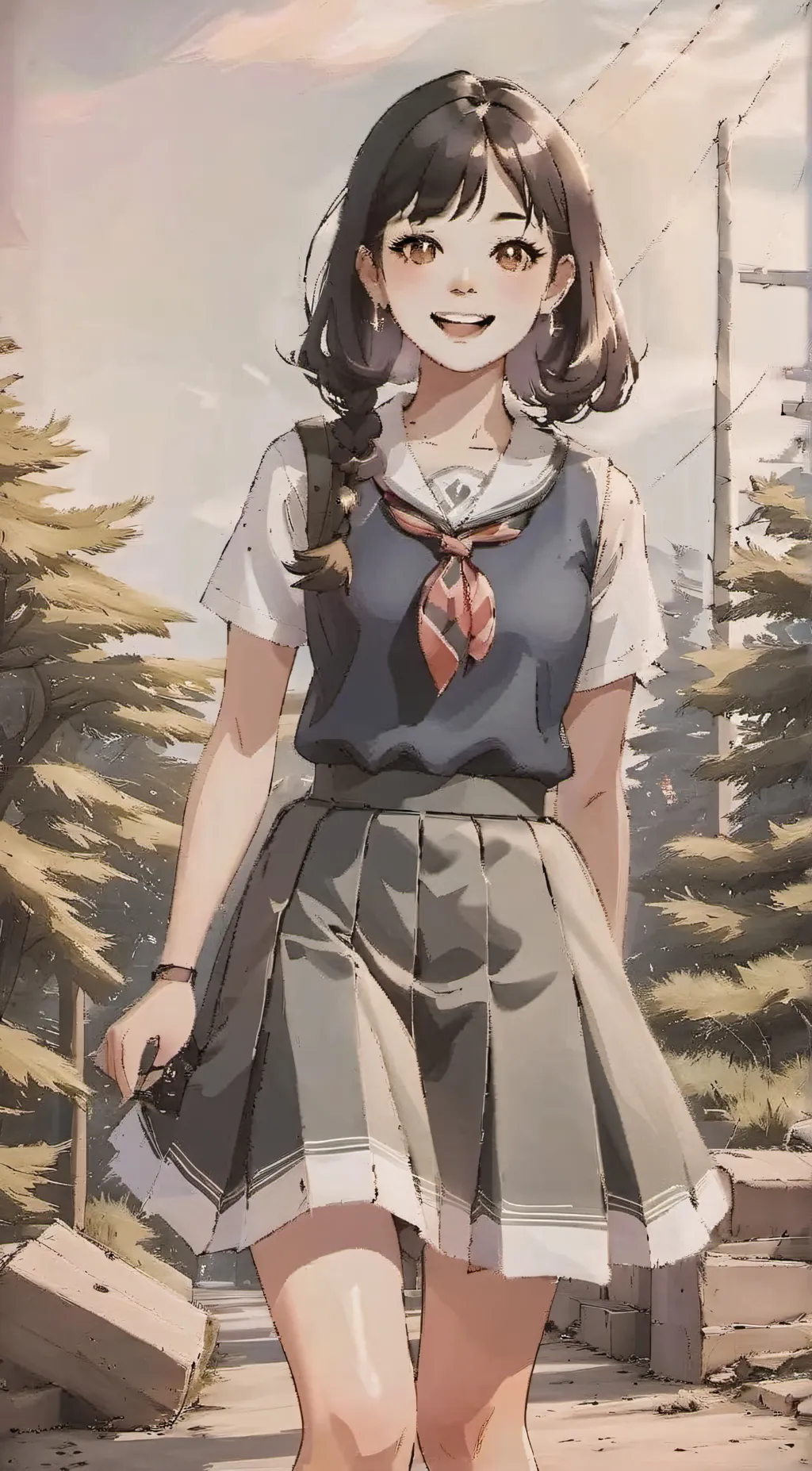 ai character: uraraka  background