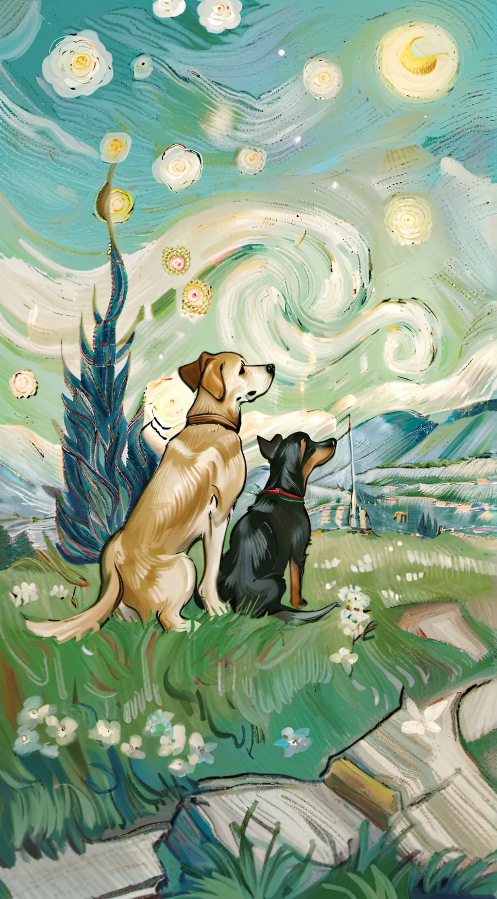 ai character: please pup cup background