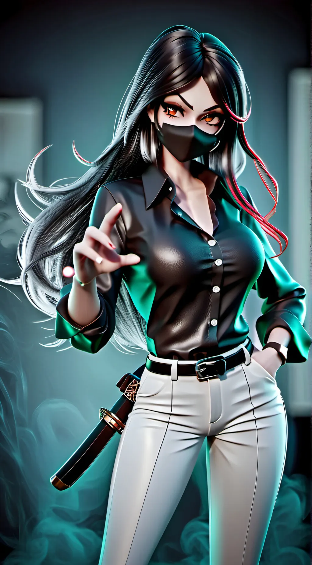 ai character: miss circle background