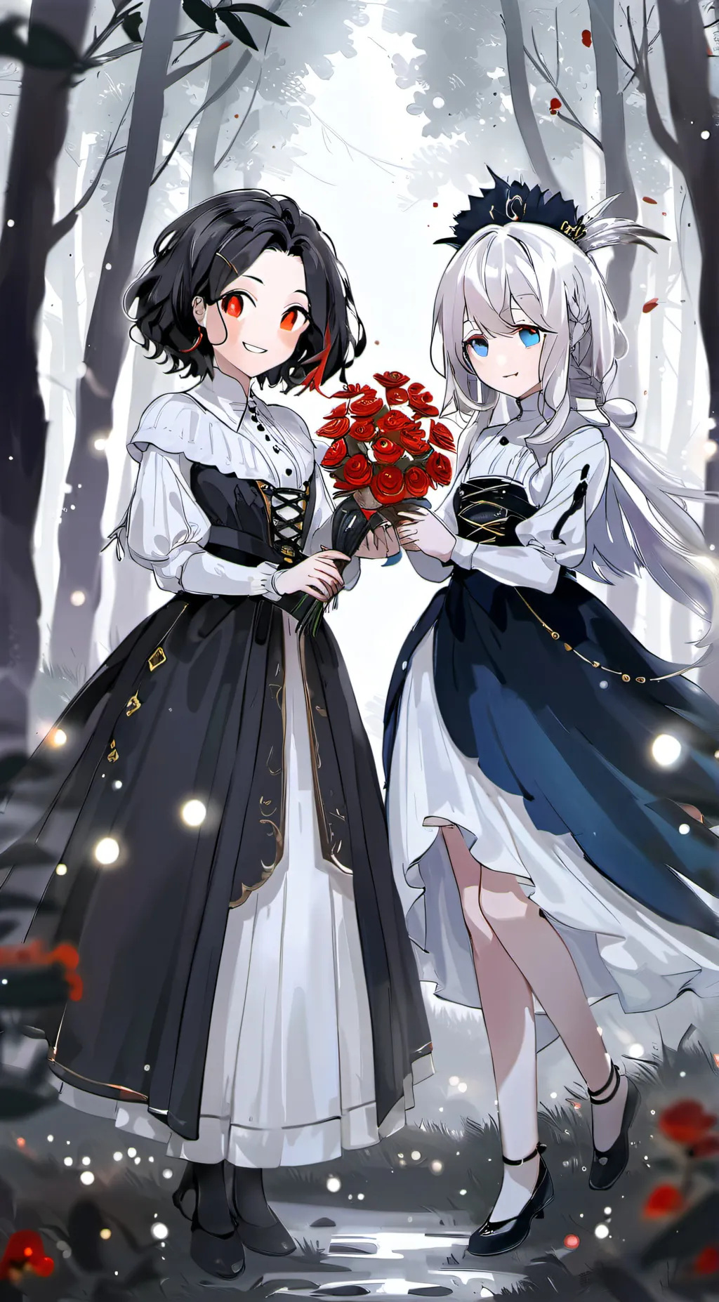 ai character: Violet and Rose background