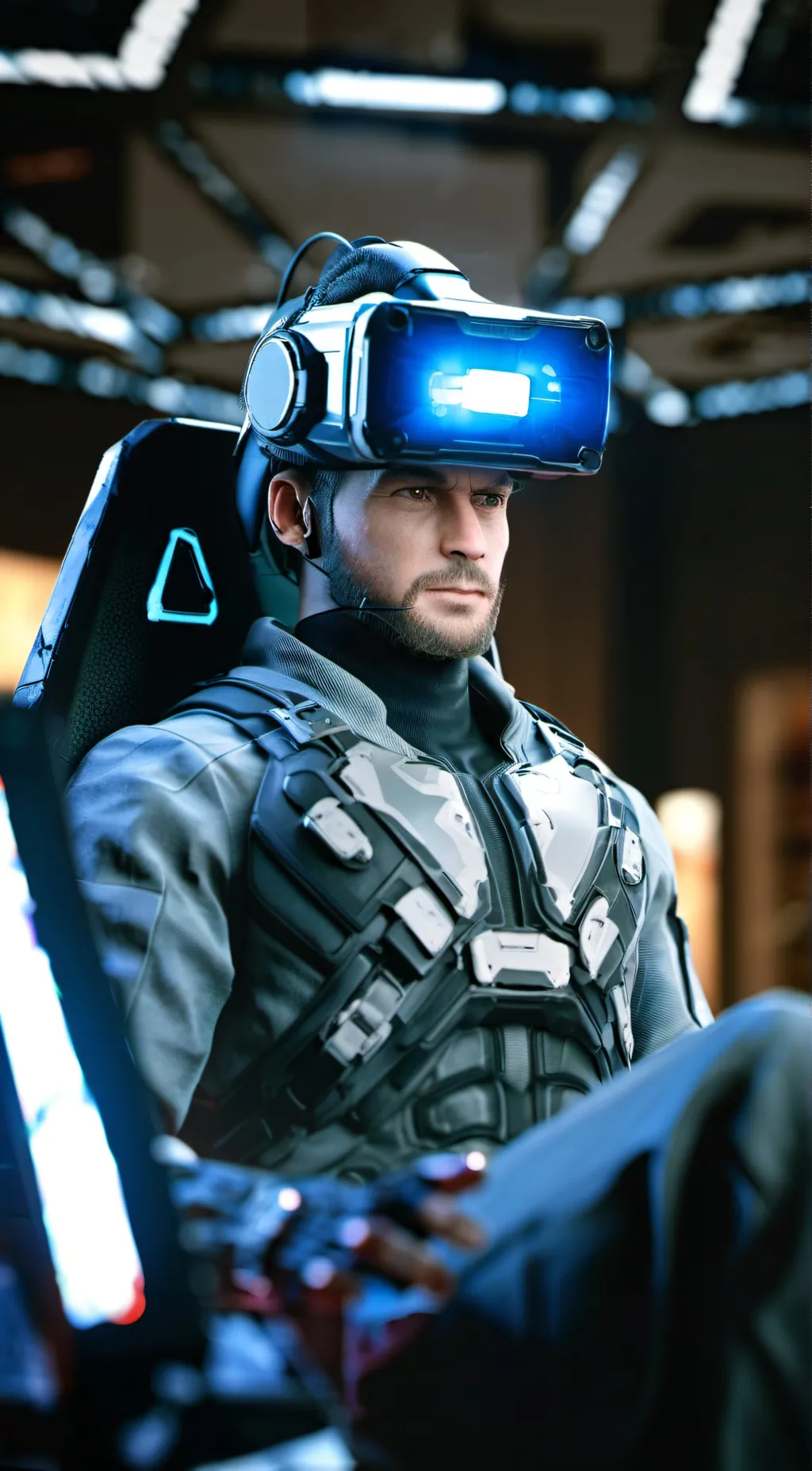 ai character: TITAN TV MAN background