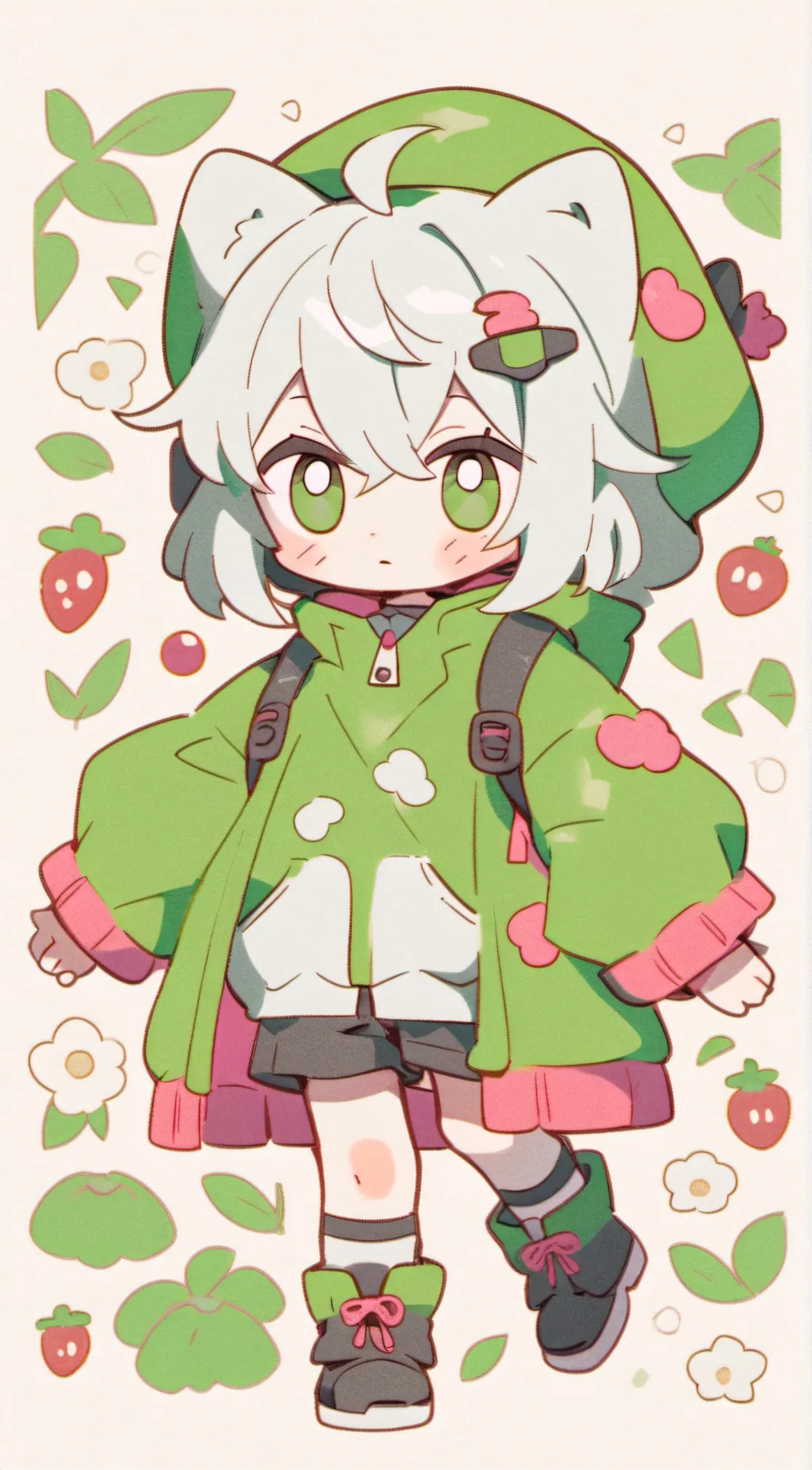 ai character: chibi girl deku background