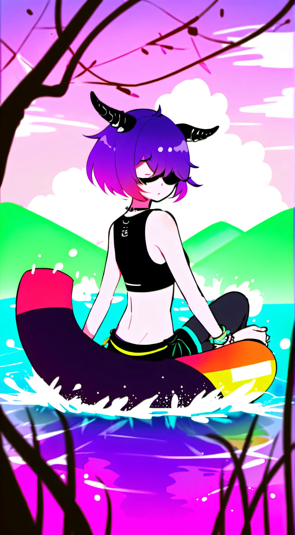 ai character: N x Uzi  background