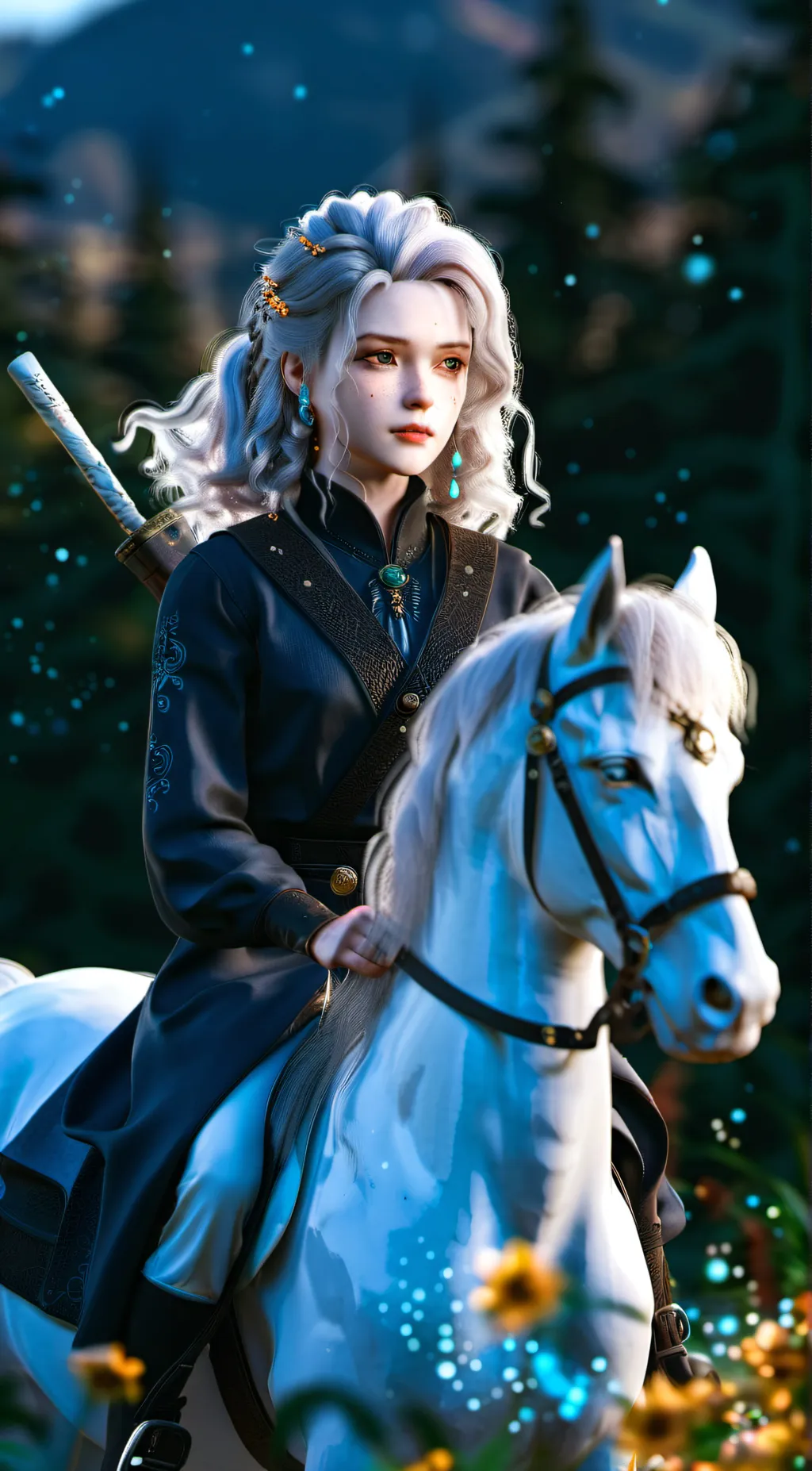 ai character: marigold and star background