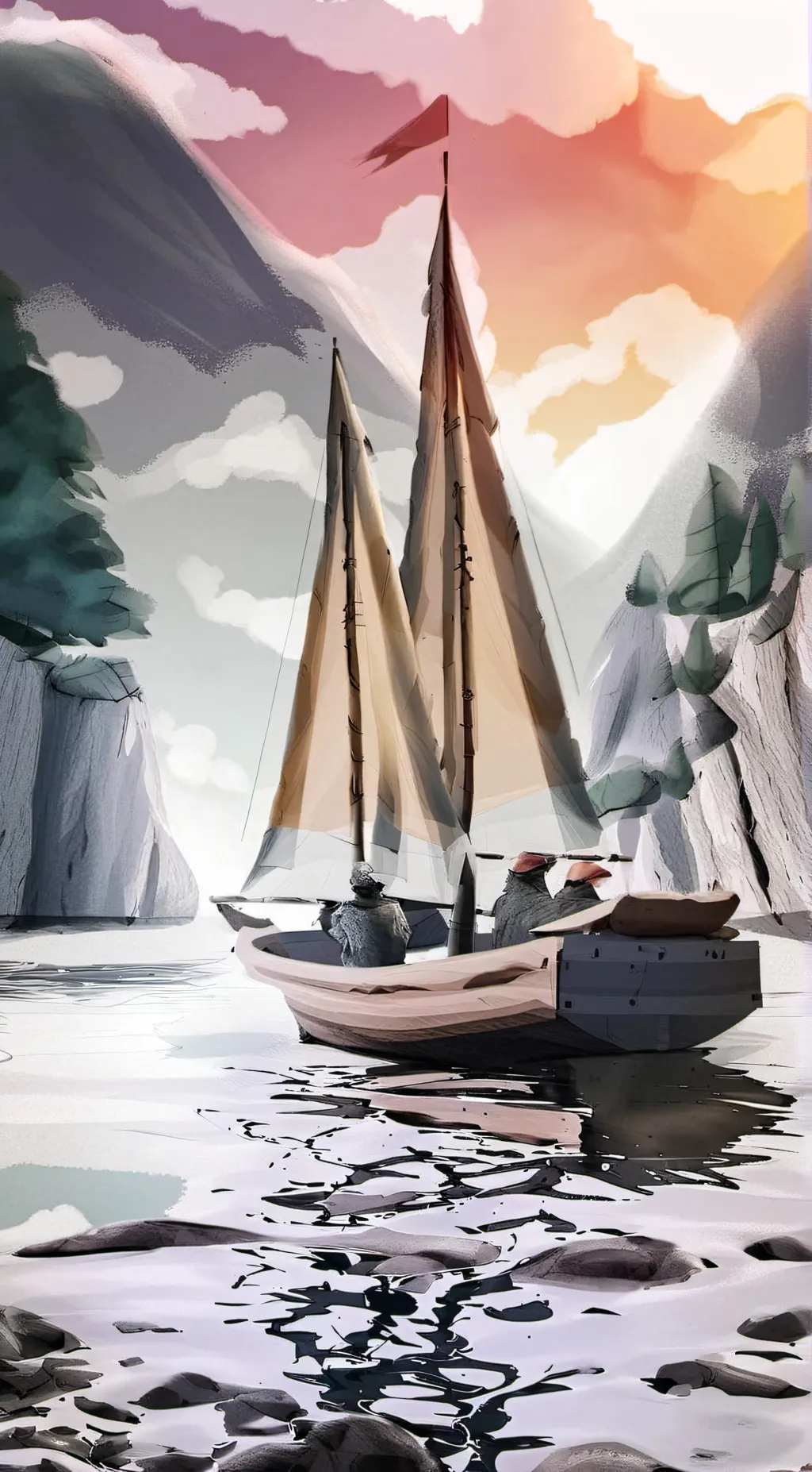 ai character: hh on a boat... background