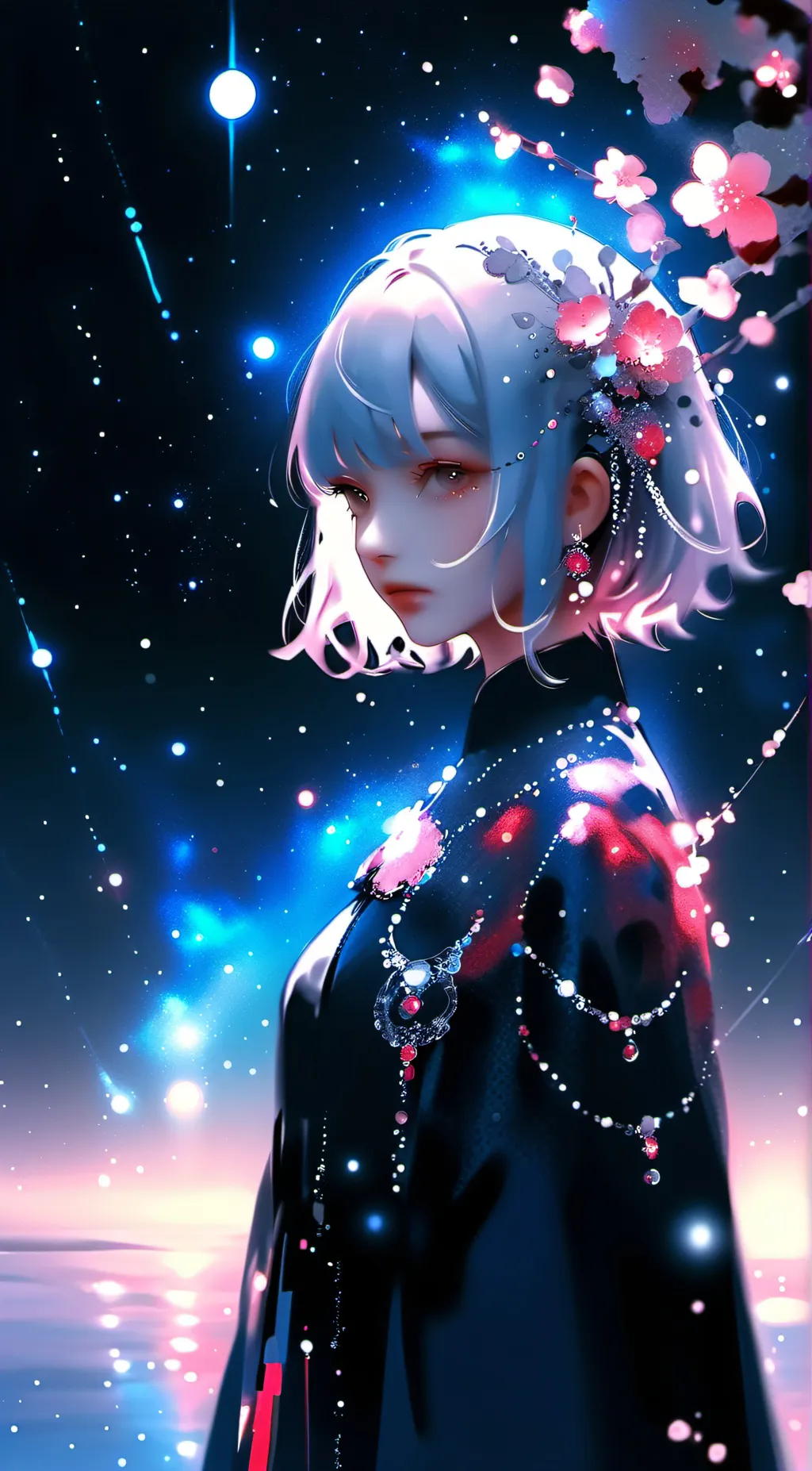 ai character: Violet background