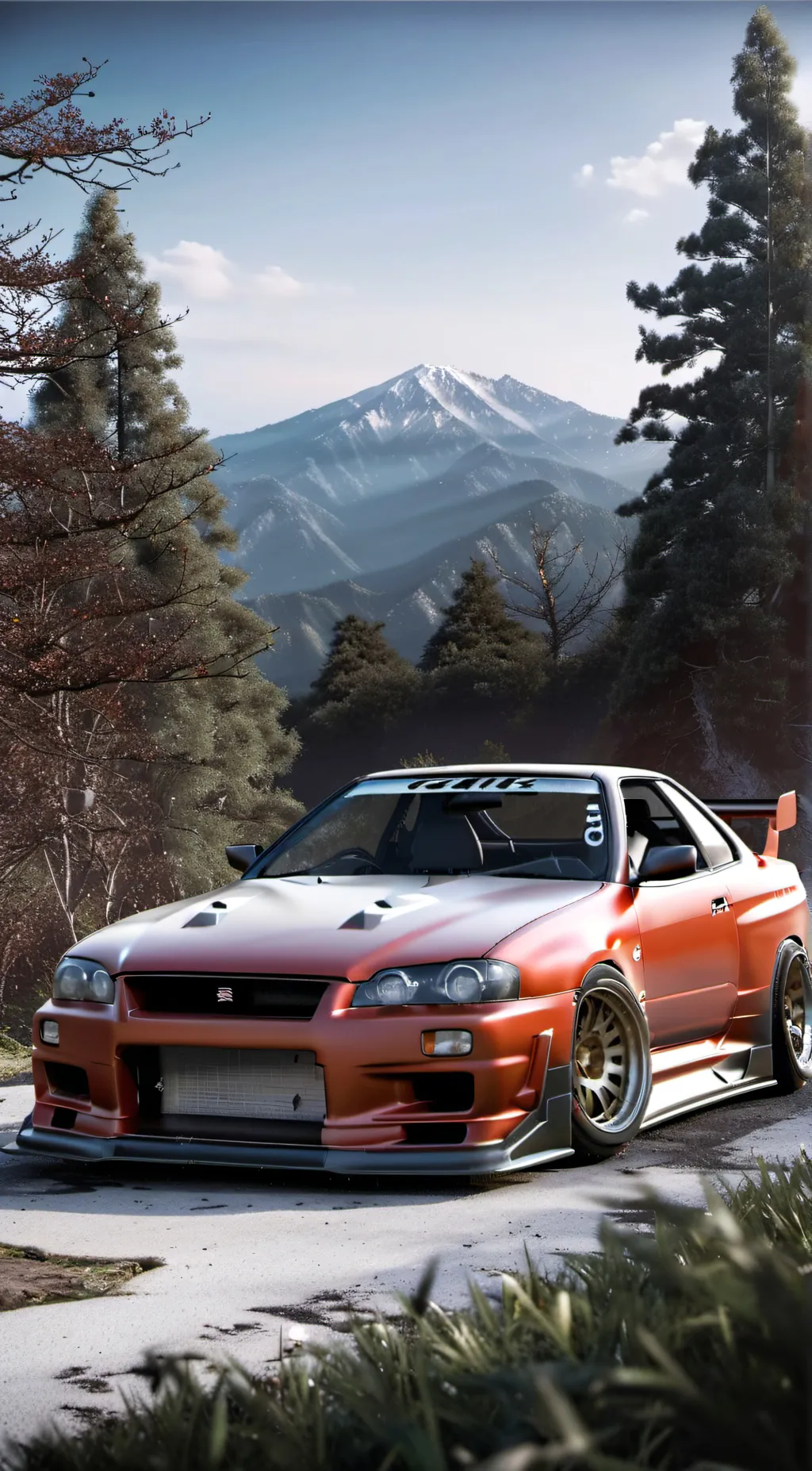 ai character: Nissan skyline background