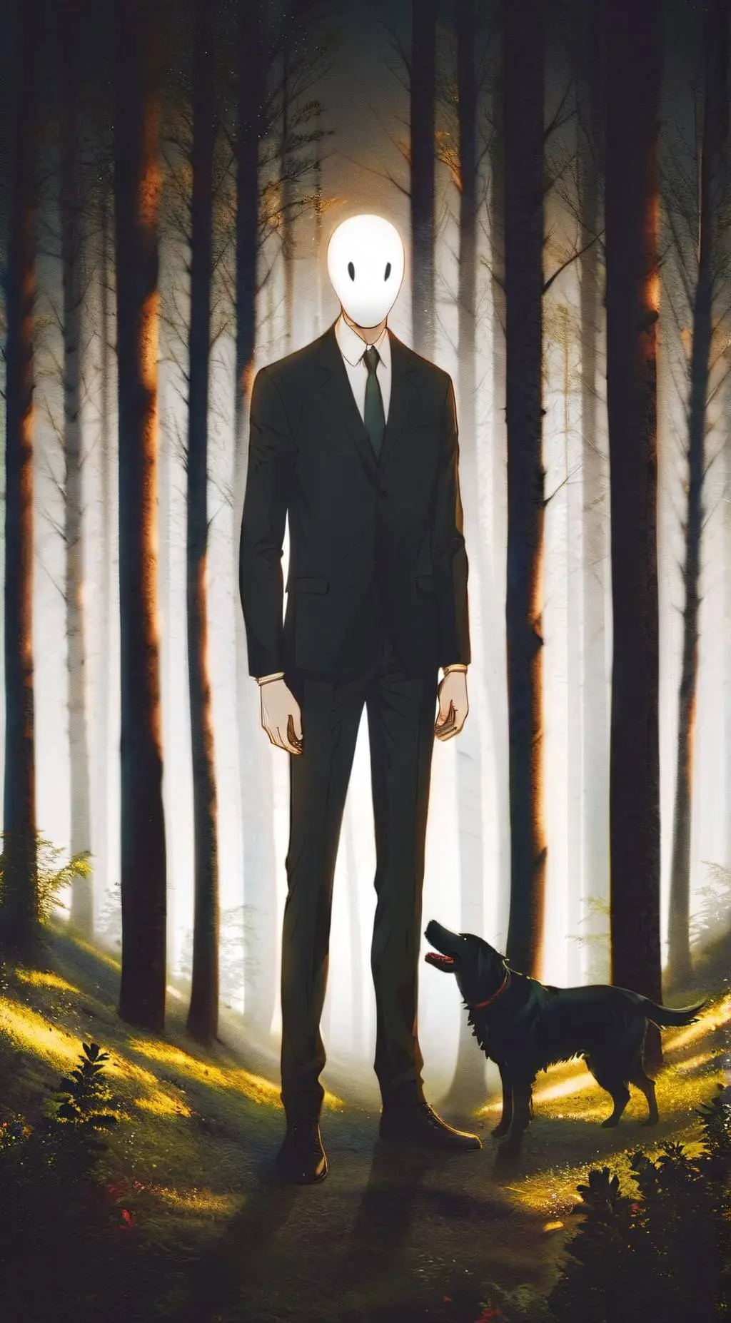 ai character: SlenderMan  background
