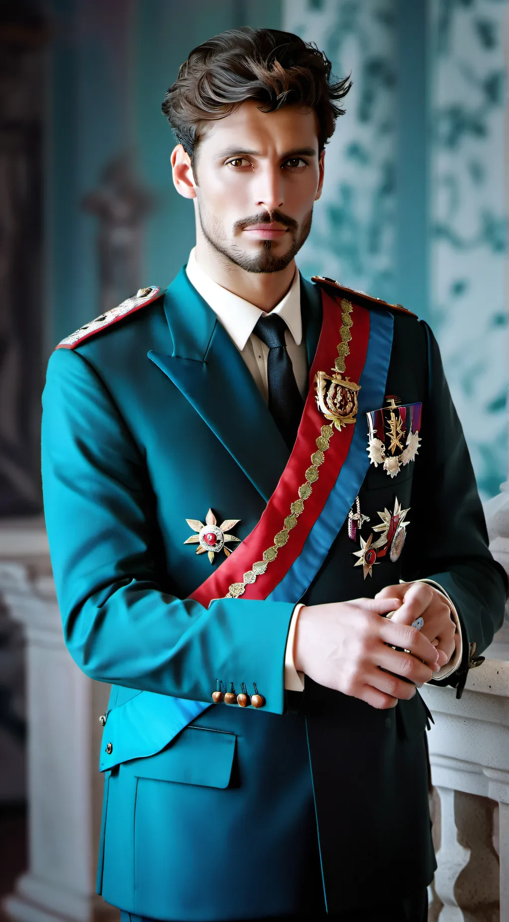 ai character: the the new crown  background