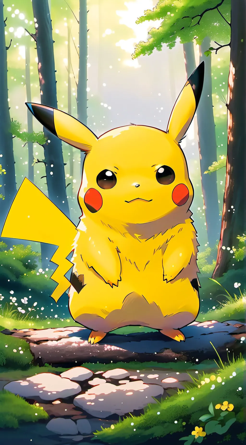 ai character: Pikachu but SUS AF background