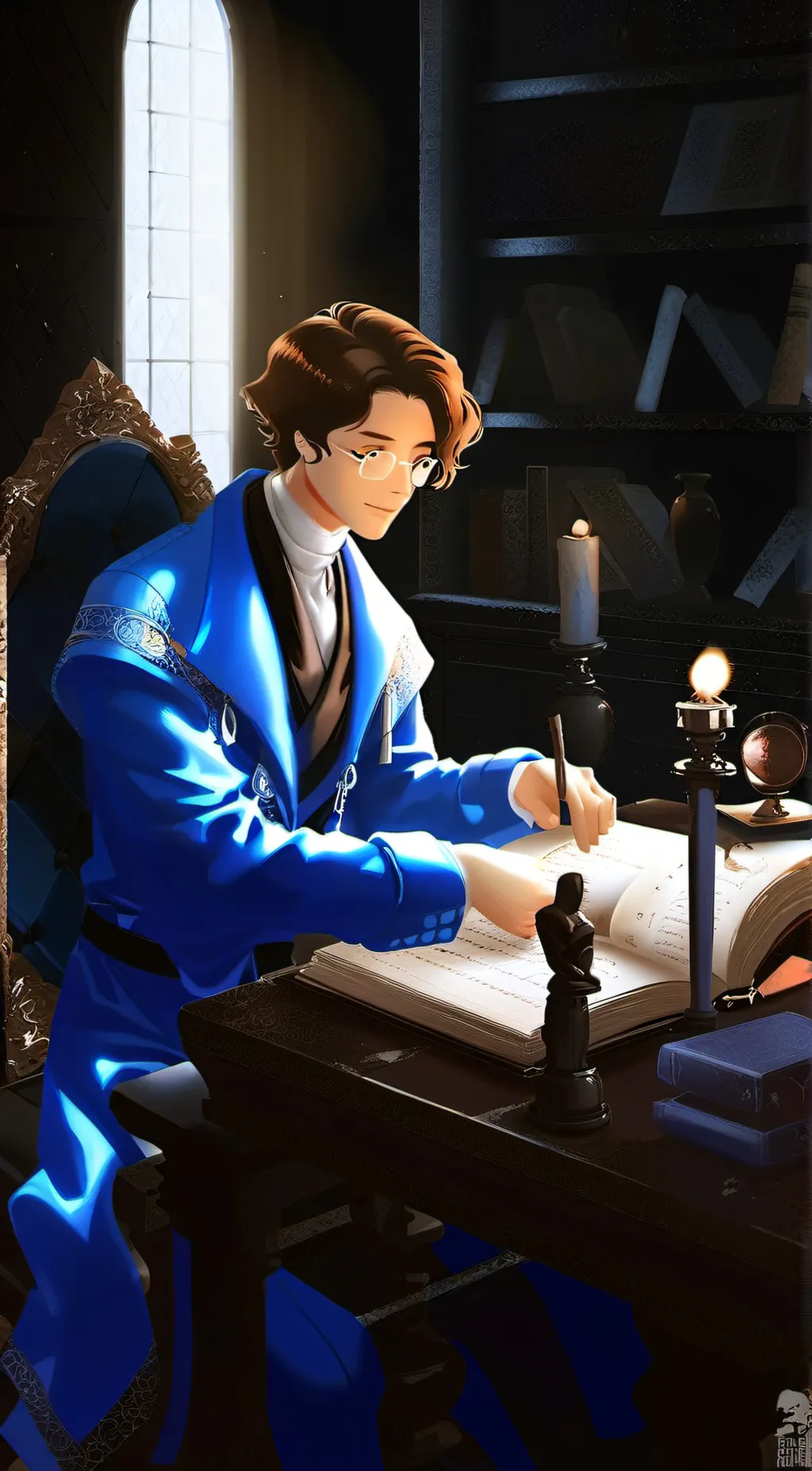 ai character: lake background