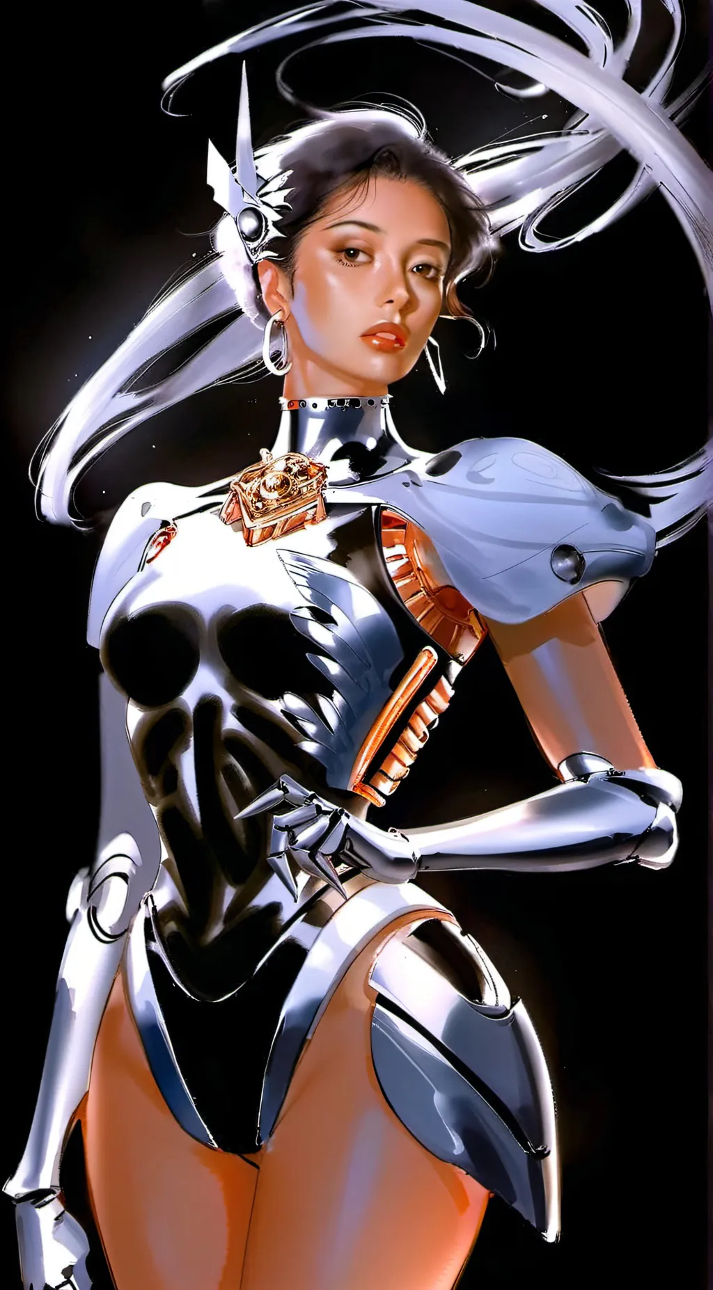 ai character: Violet background