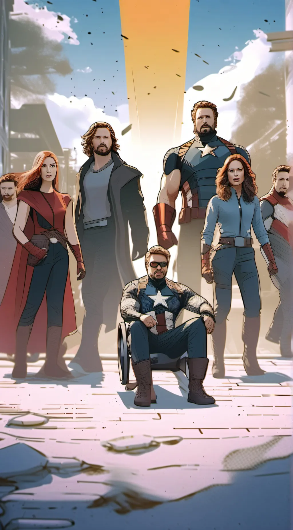 ai character: avengers  background