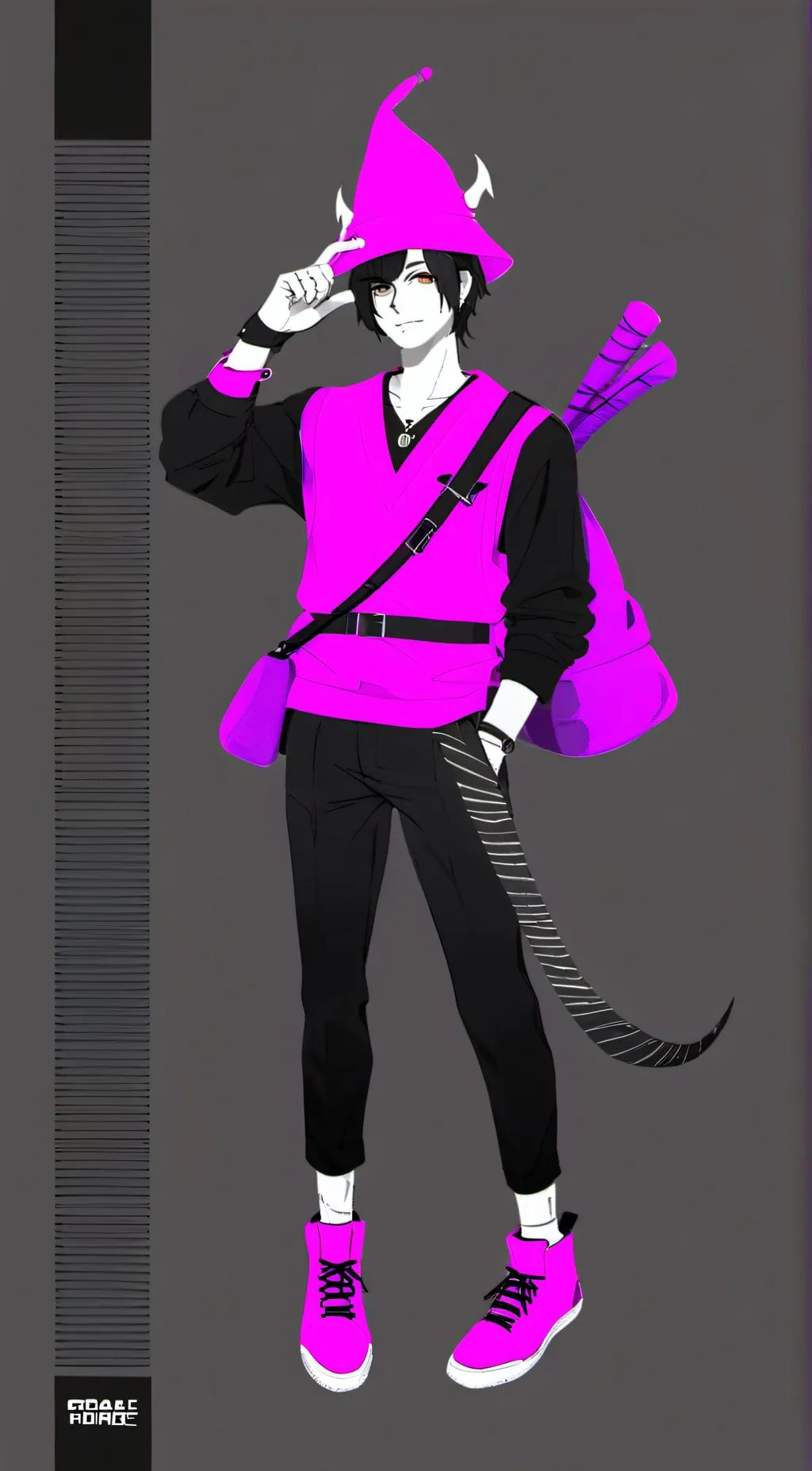 ai character: Purple background