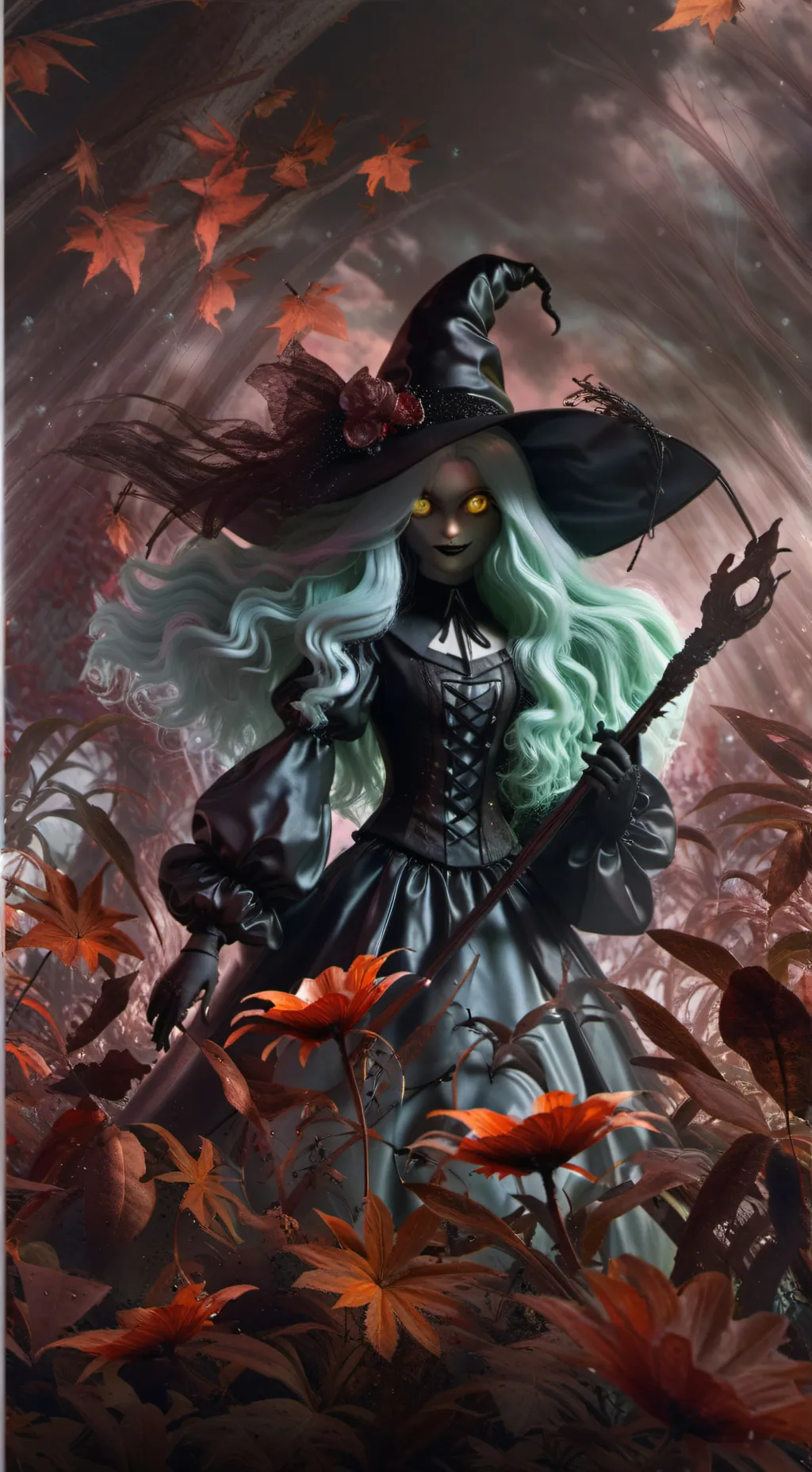 ai character: The Shadow Witch  background