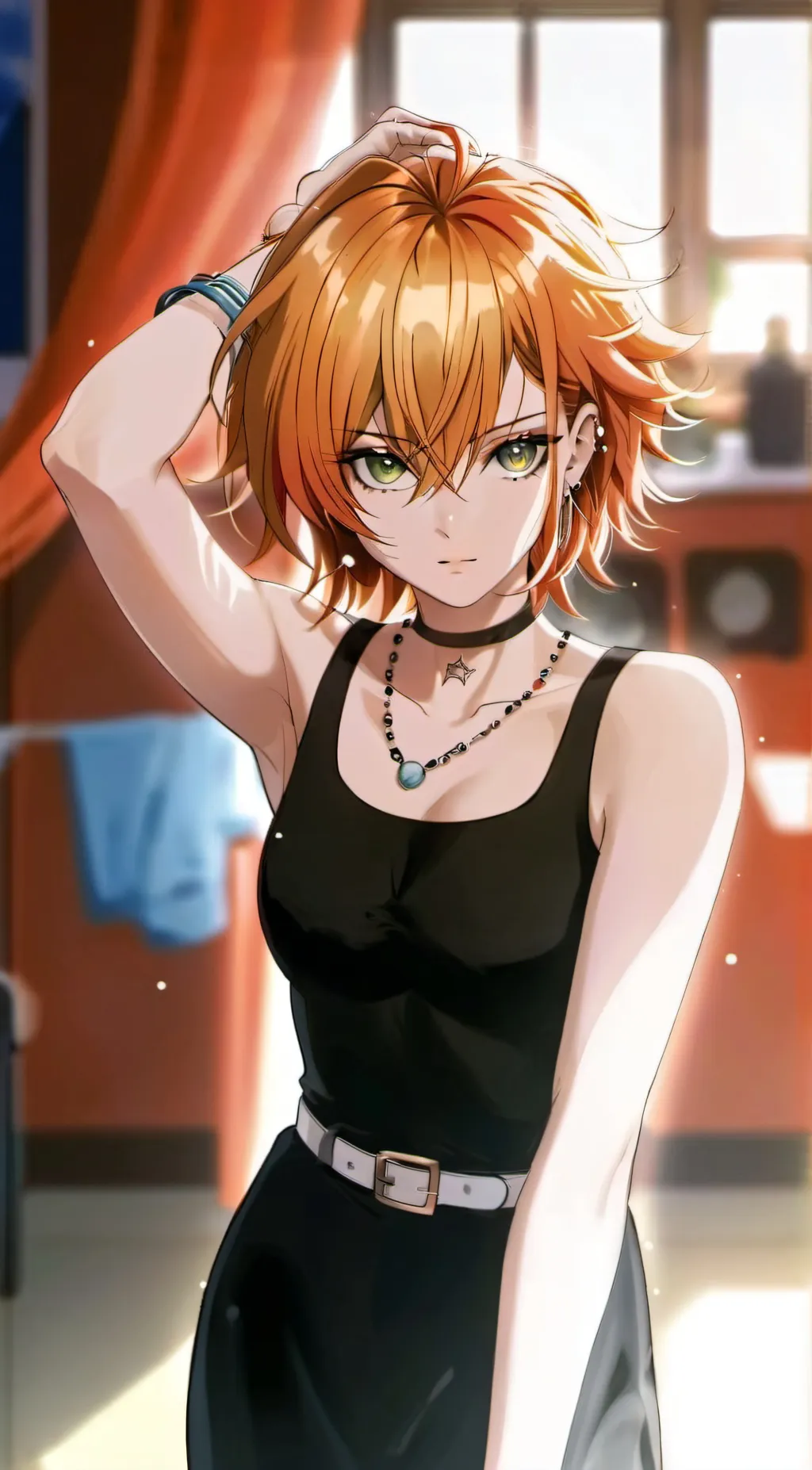 ai character: Orange background