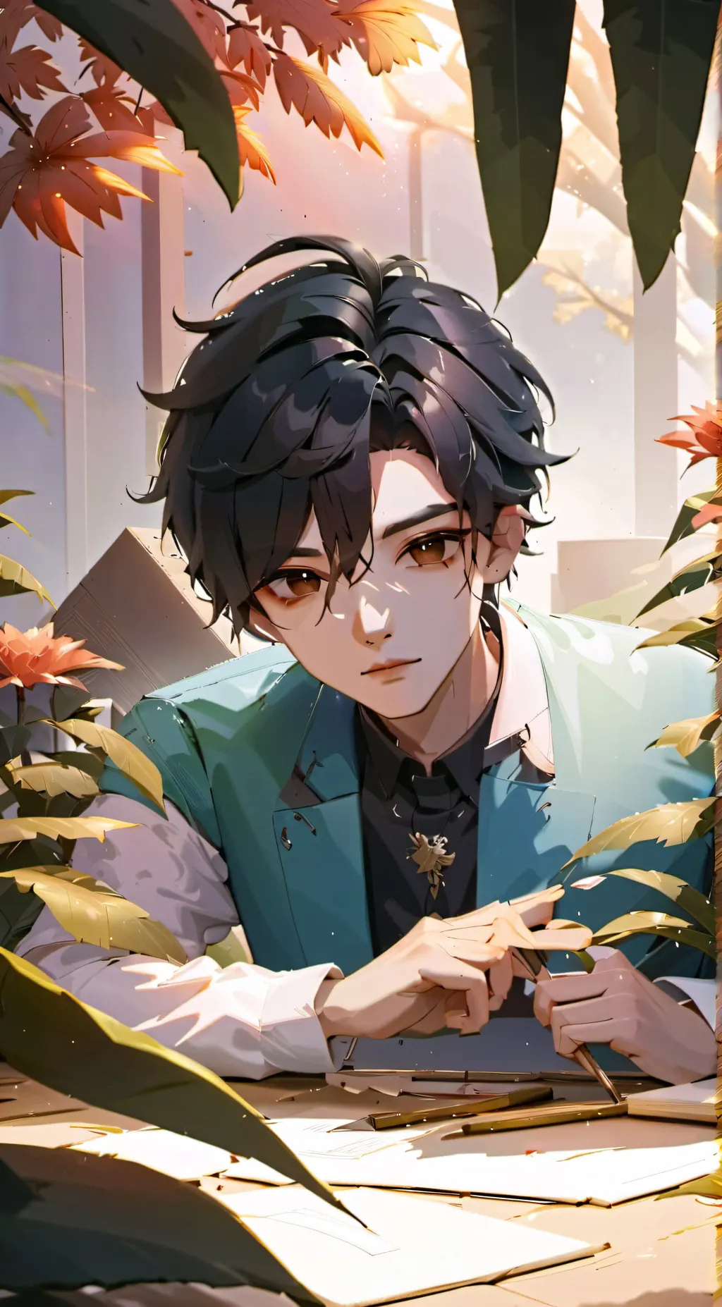 ai character: Kale m background