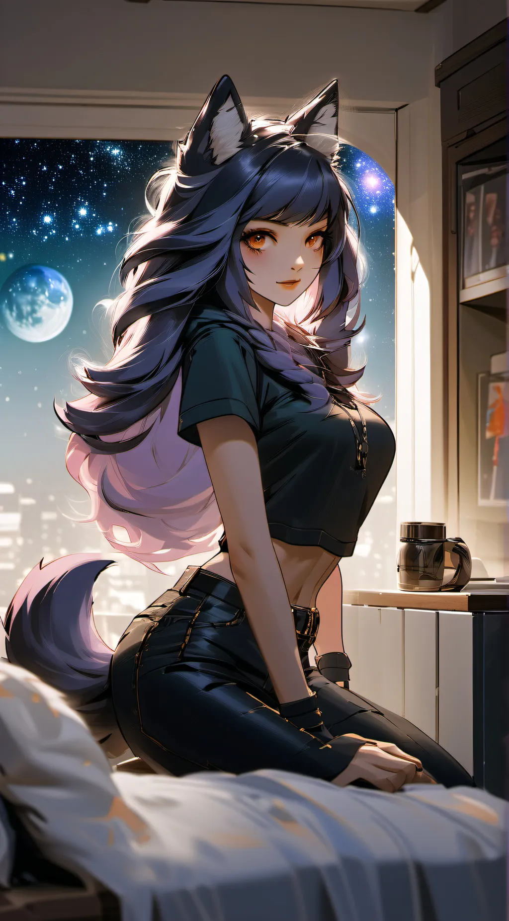 ai character: Galaxy background