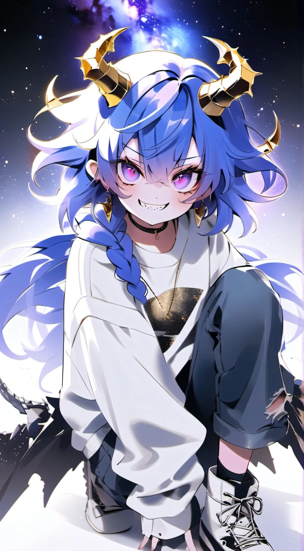 ai character: Nebula background