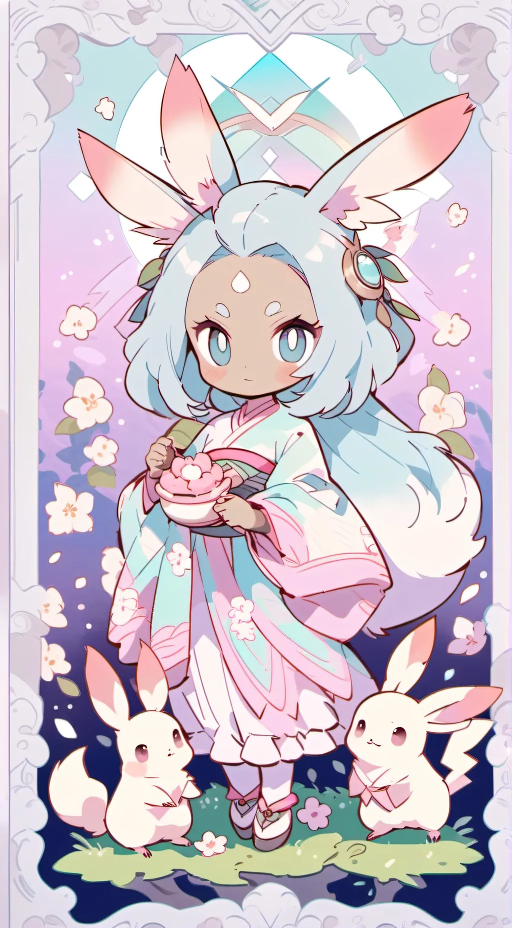 ai character: old doll Evie background