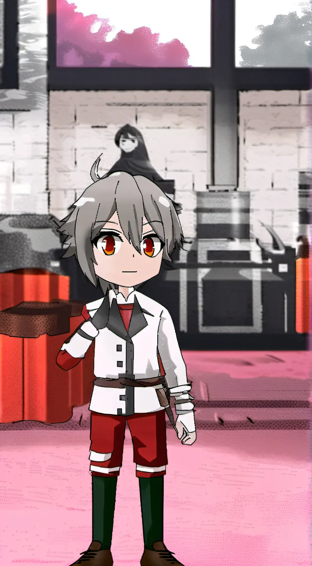 ai character: Grey background