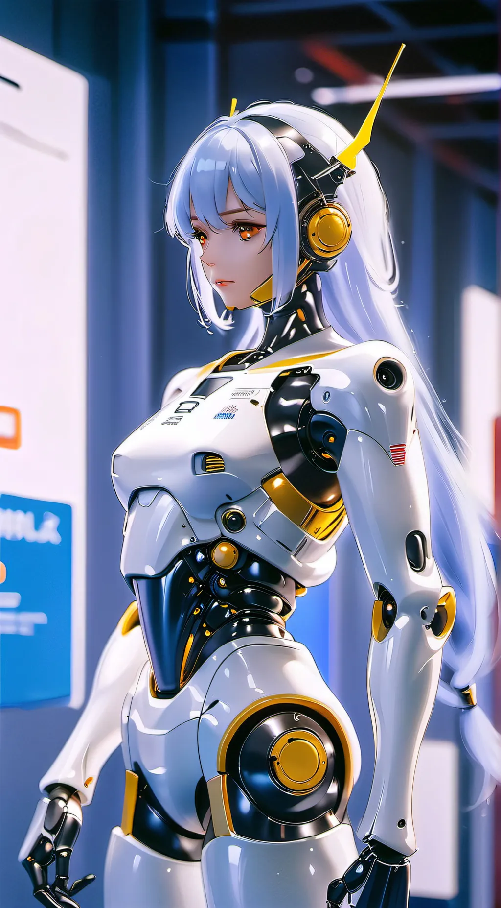 ai character: andriod girl background