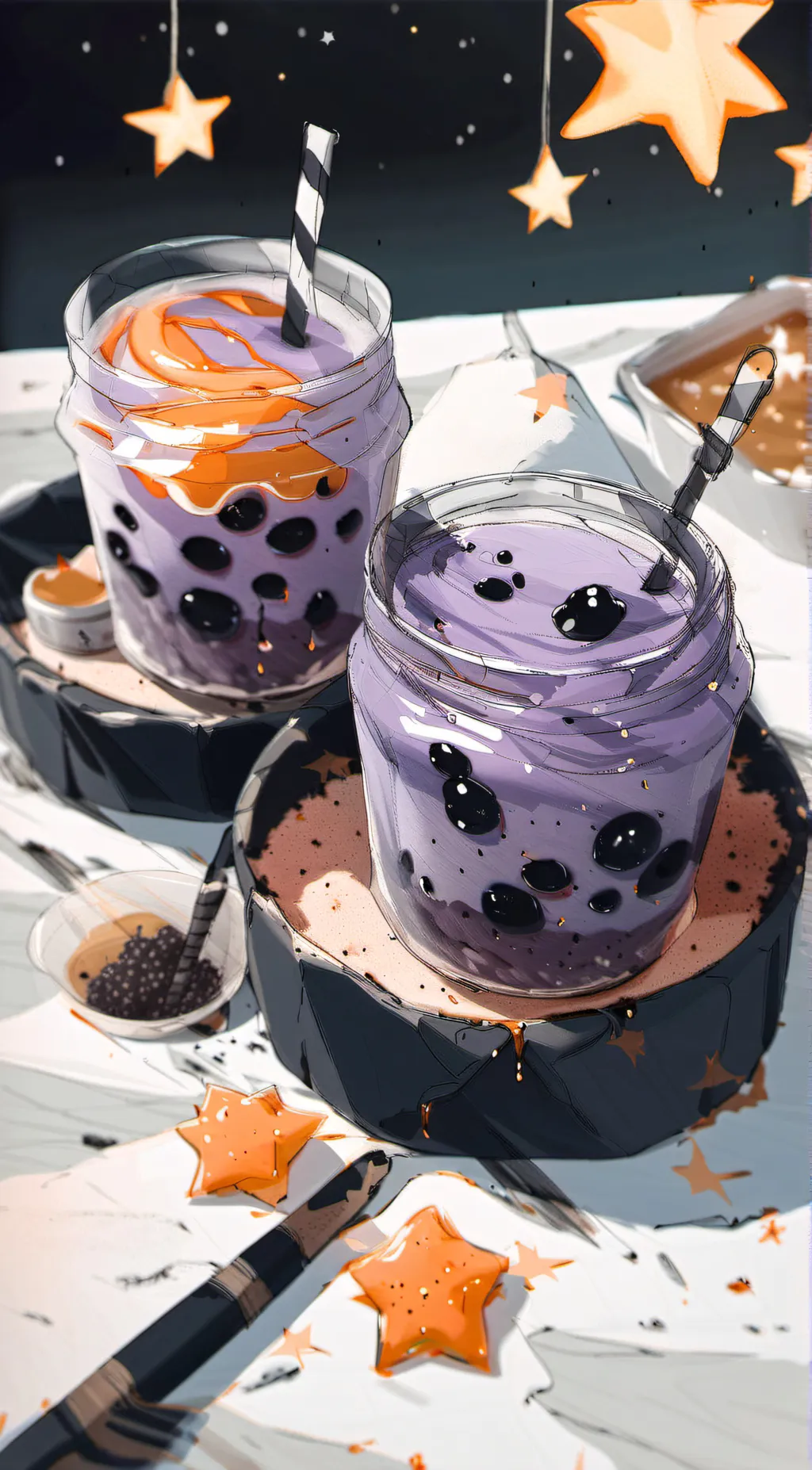 ai character: Magic boba 🧋  background