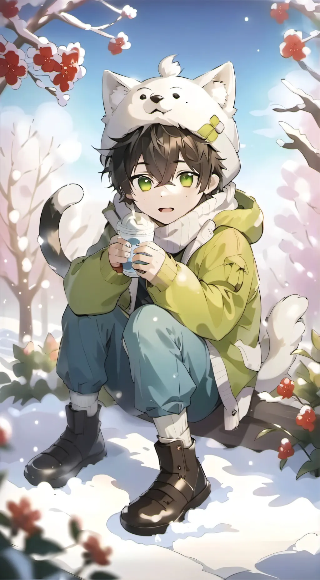 ai character: spoiled cat boy background