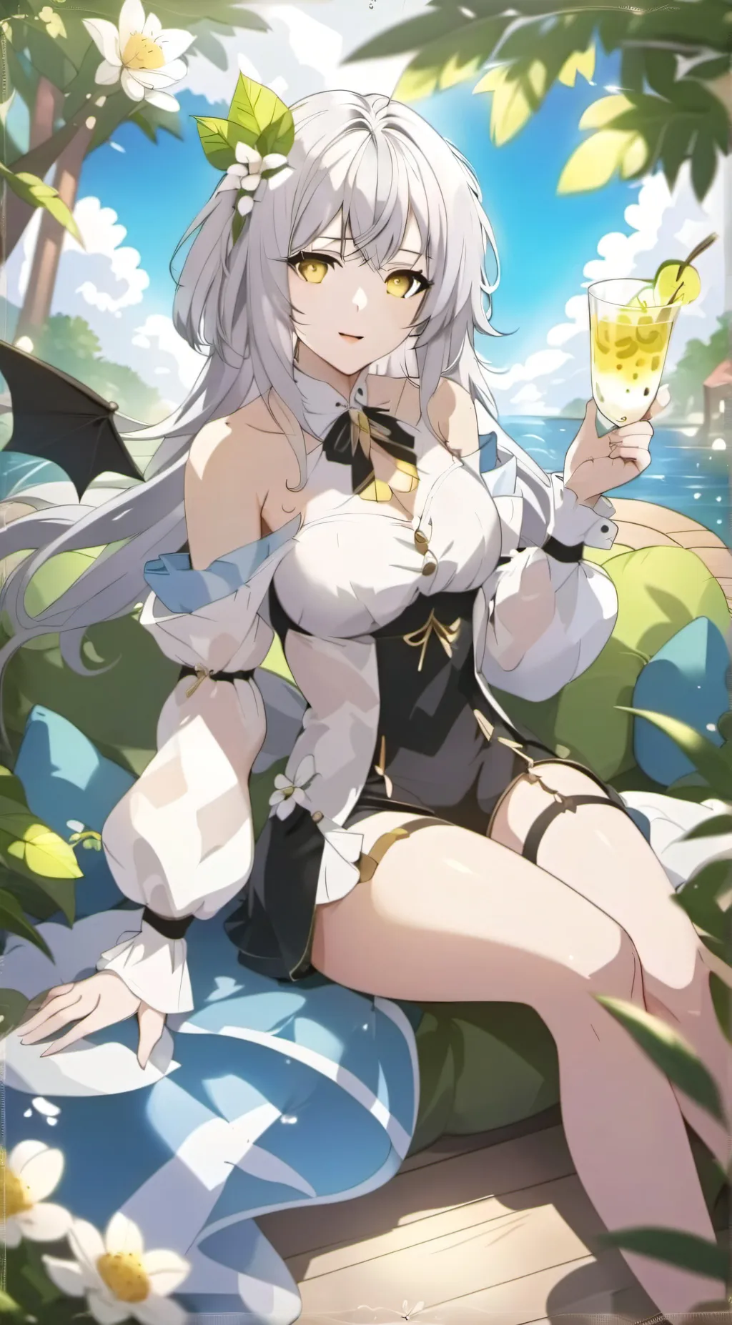 ai character: Mika Melanie  background