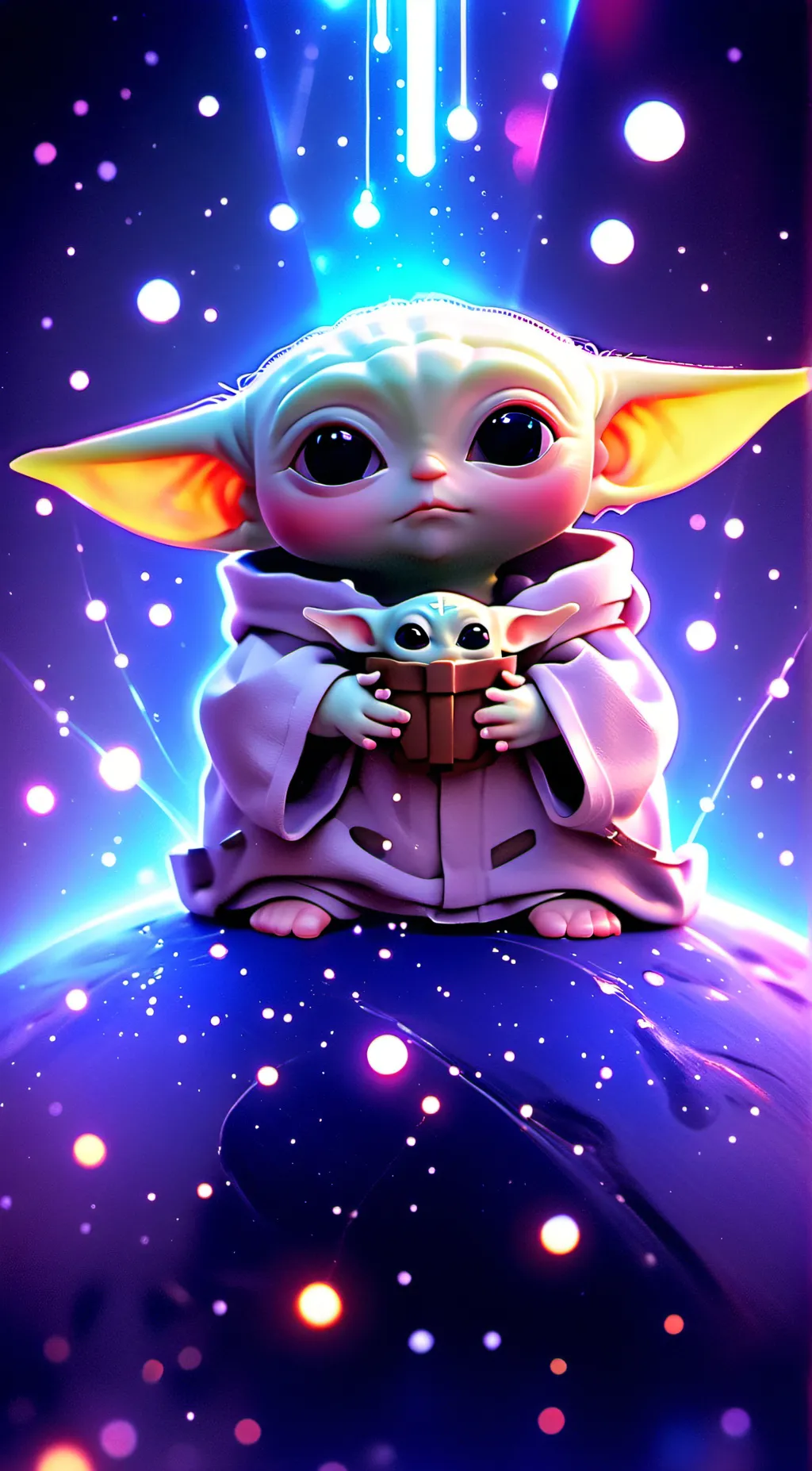 ai character: sad baby yoda background
