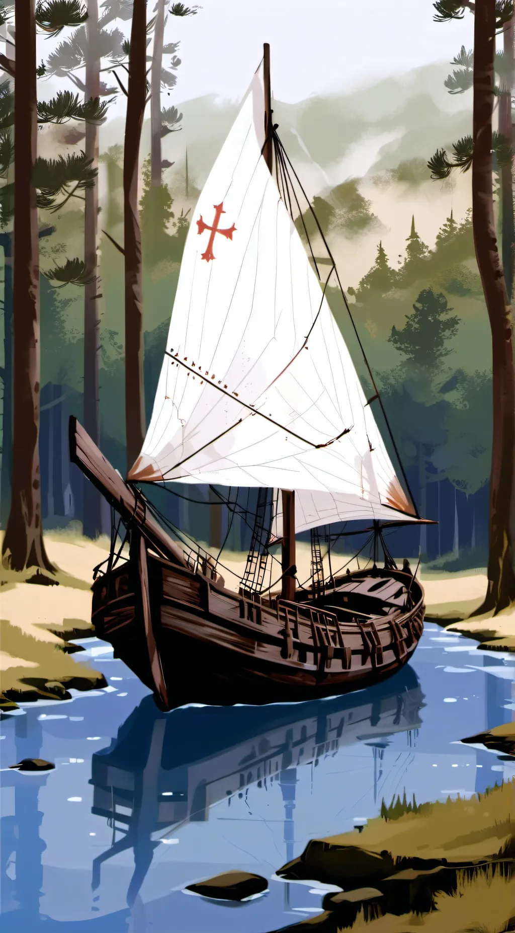 ai character: Georgia shipwreck background