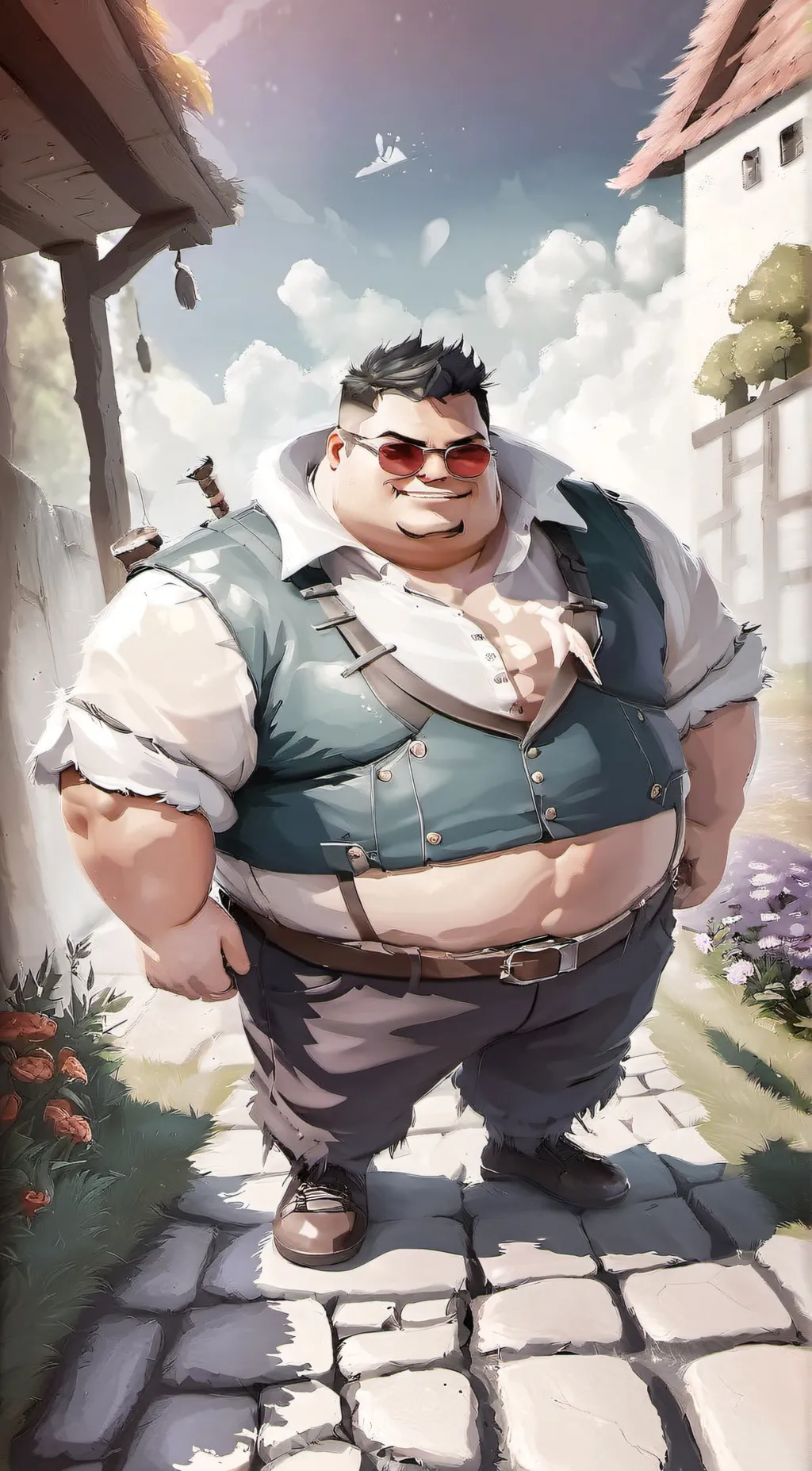 ai character: Fat neighbour  background