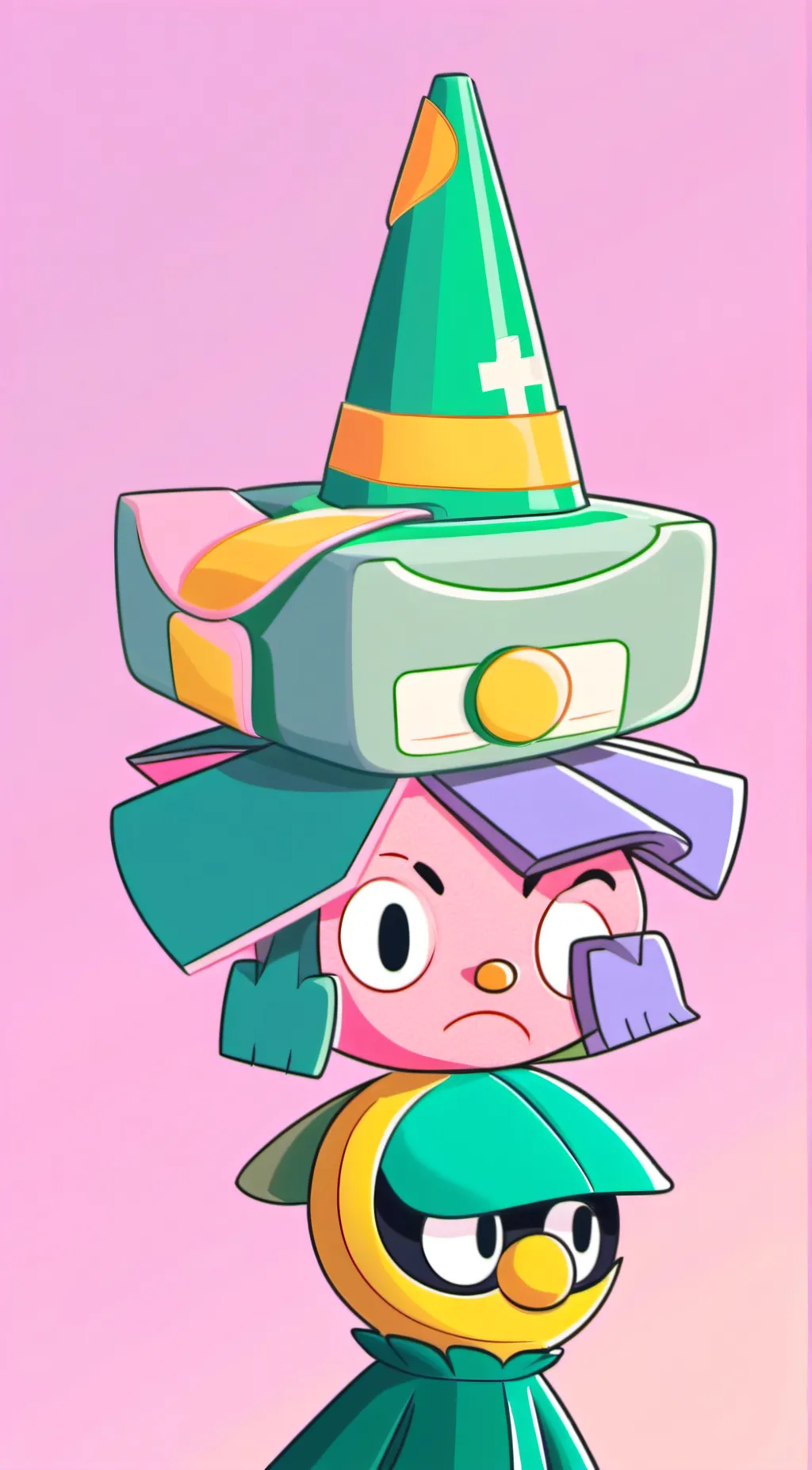 ai character: Pink block ^-^ background