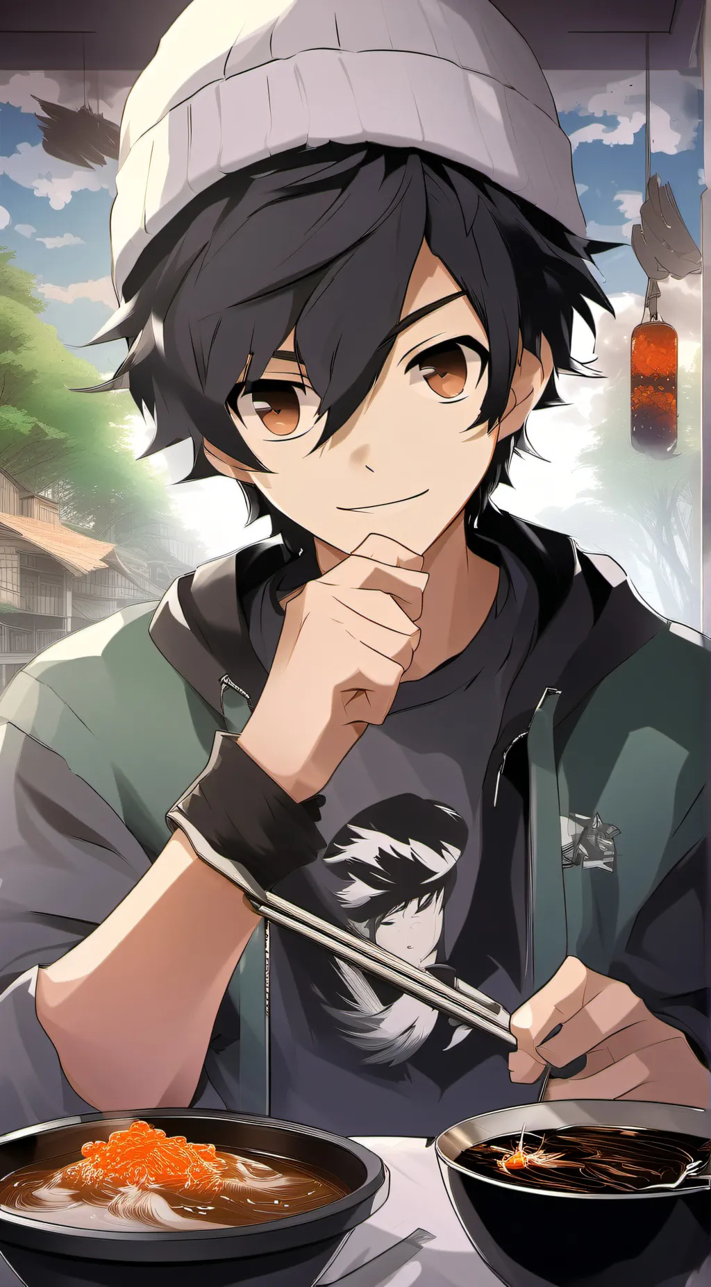 ai character: Theodore the anime background