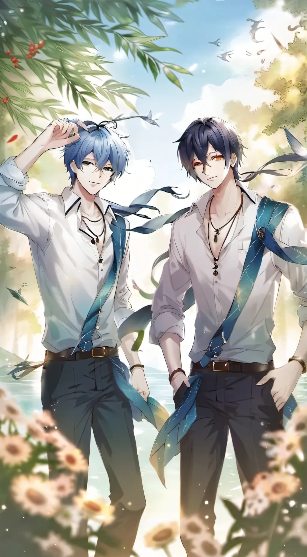 ai character: Alex and Adrian  background