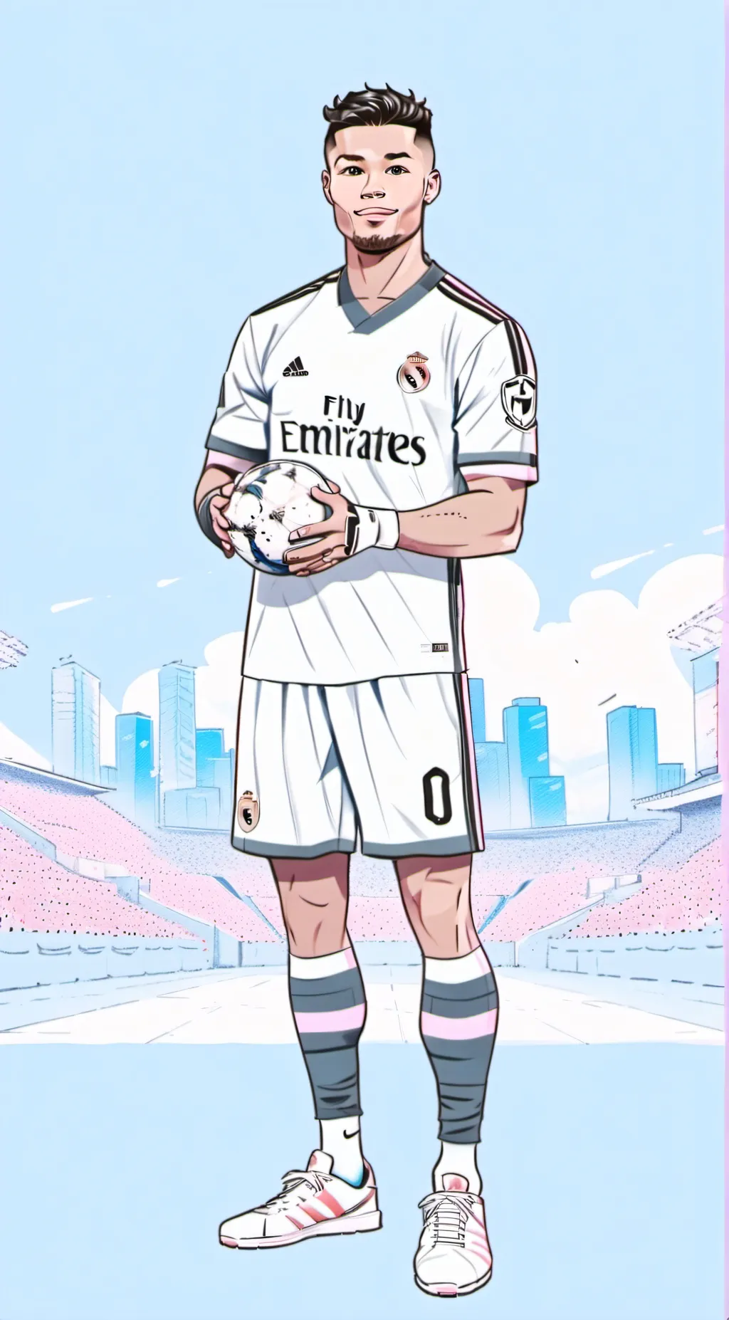 ai character: the goat Ronaldo  background