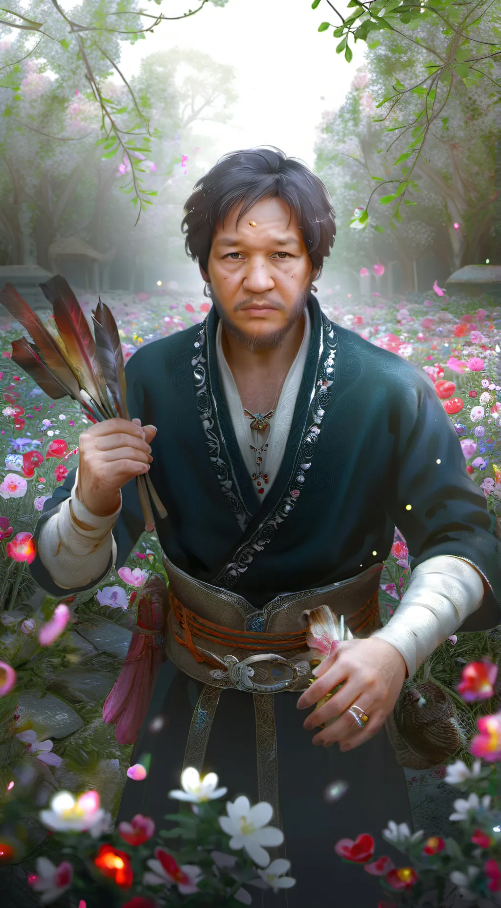 ai character: Hero summer  background