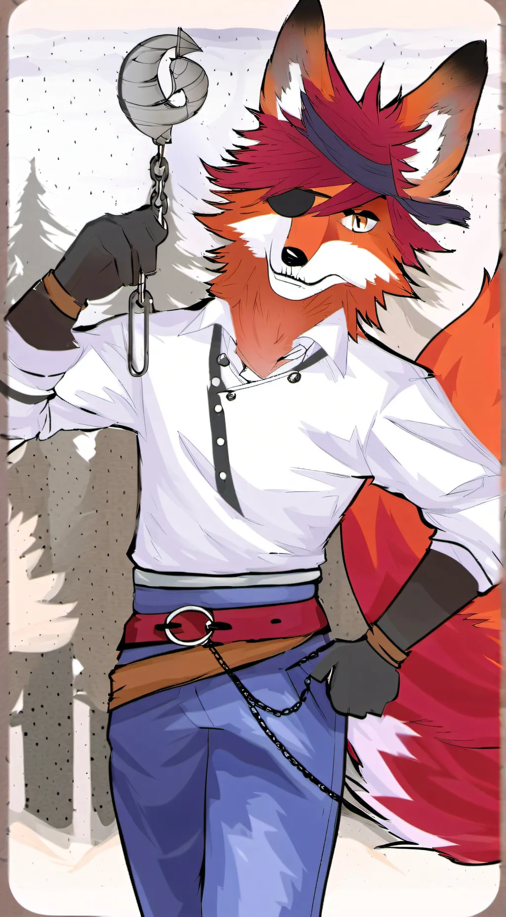 ai character: Foxy background