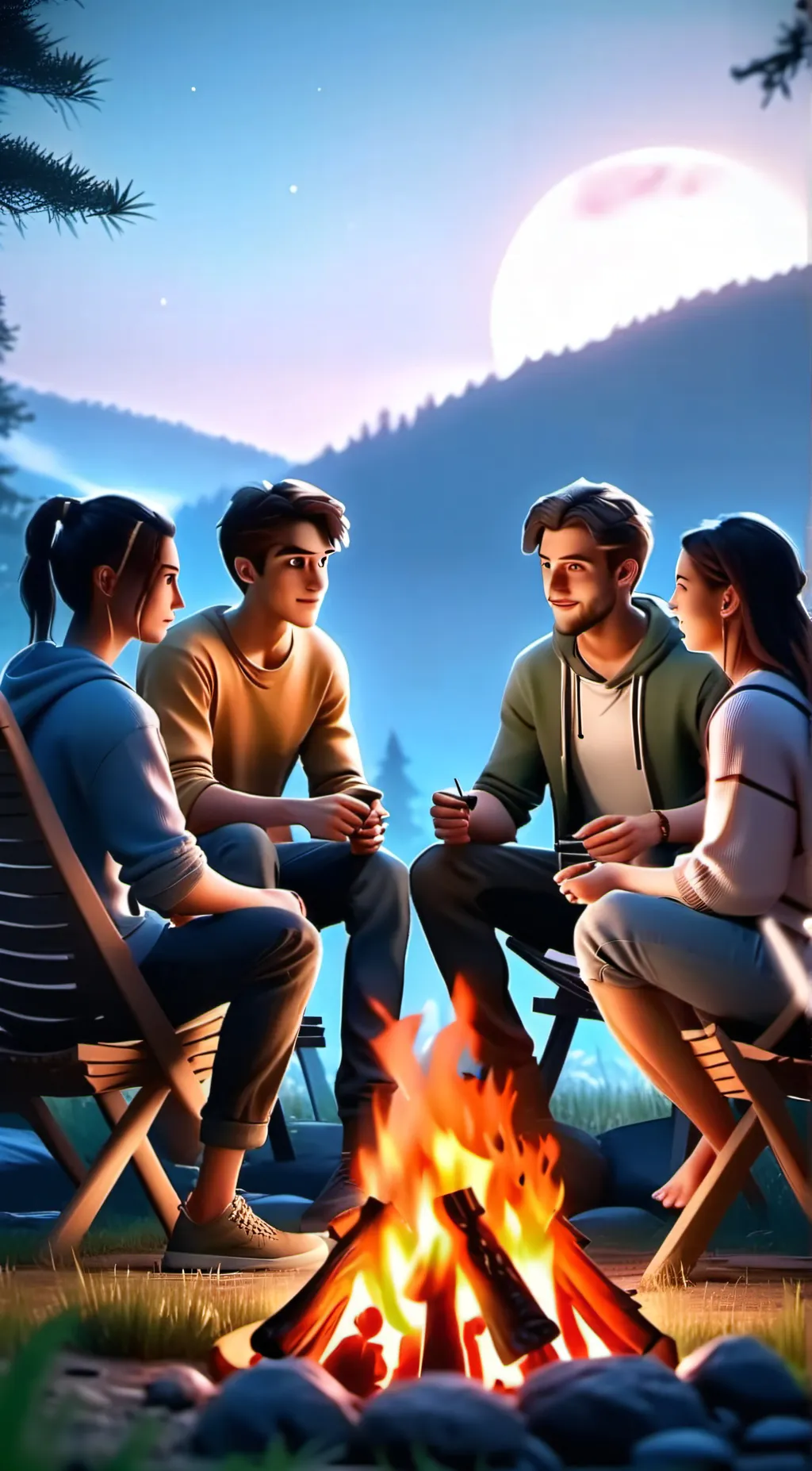 ai character: Camp background