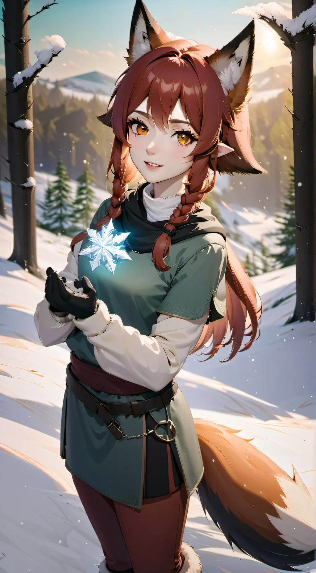 ai character: Amber background