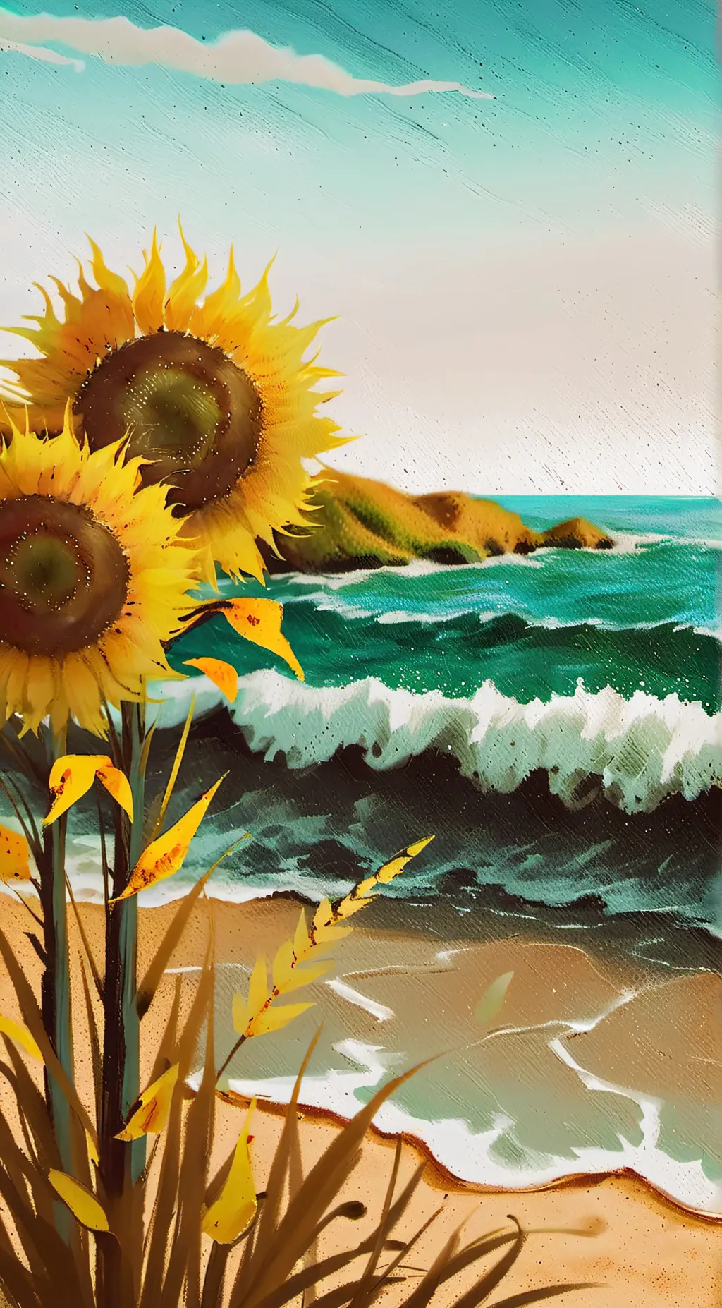 ai character: 2 flowers background