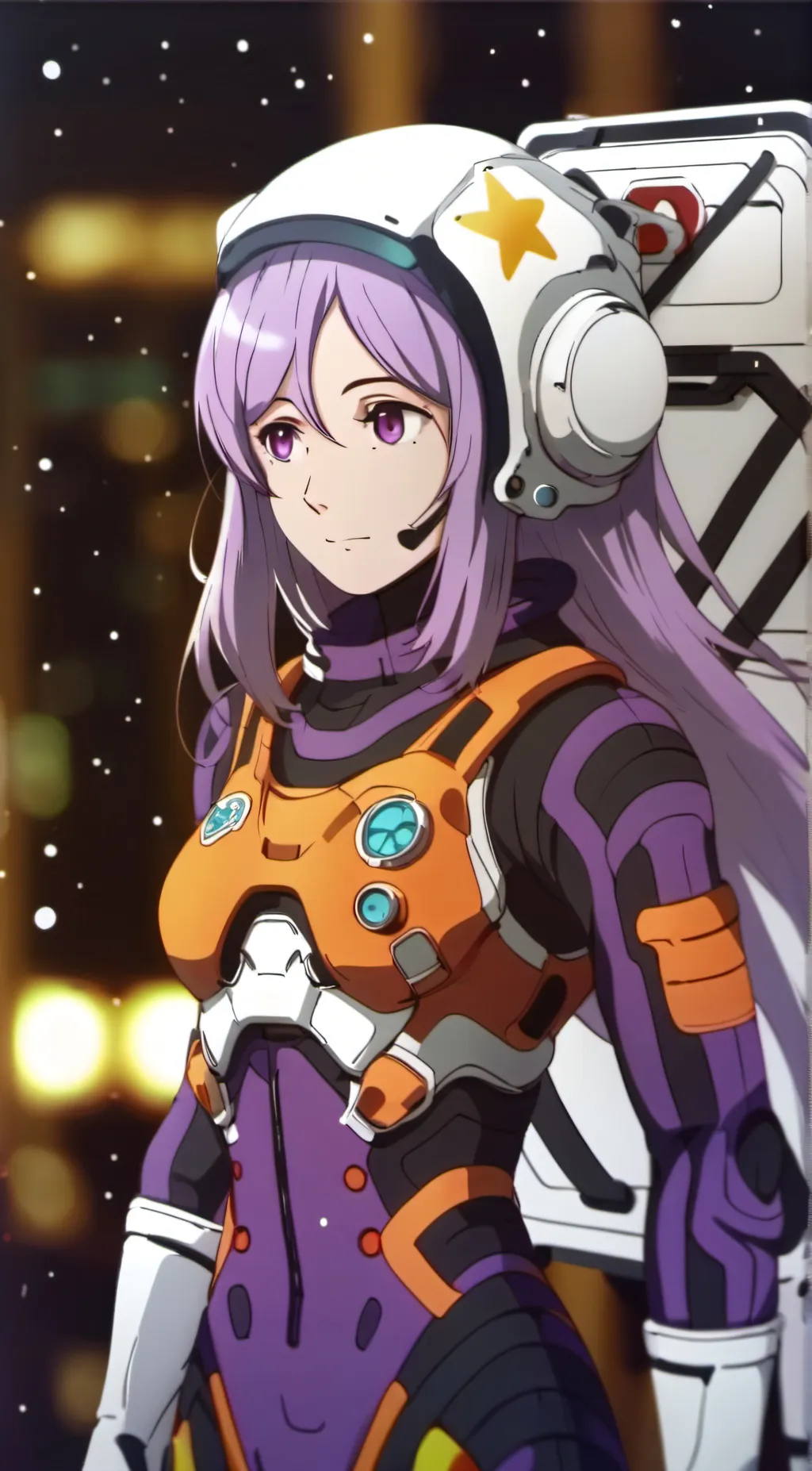 ai character: Purple background