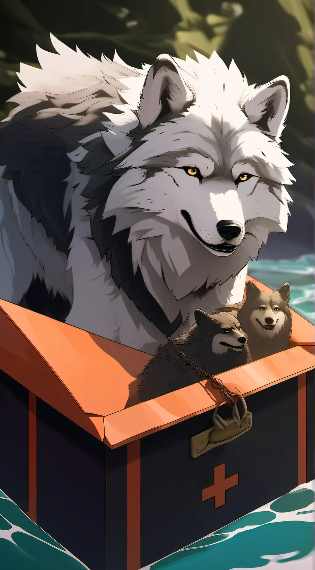 ai character: Box of 🐺s background