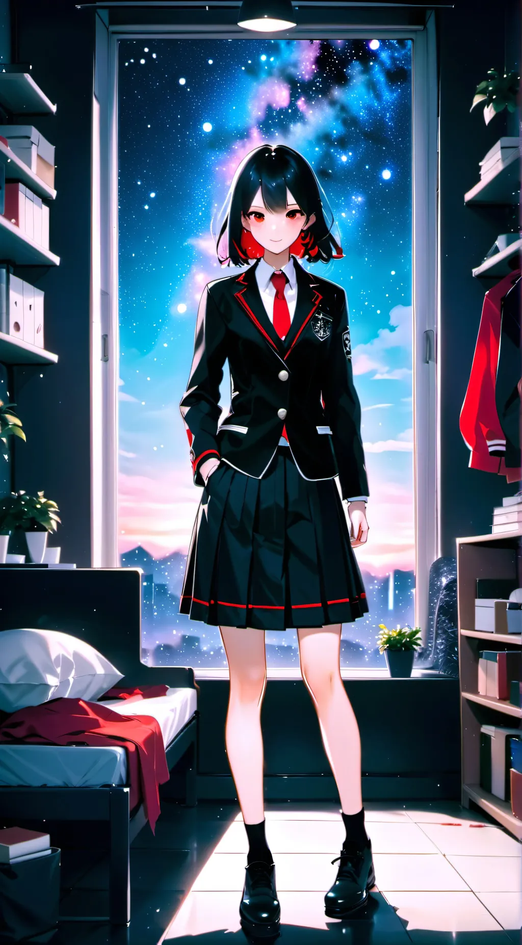 ai character: Ashley  background