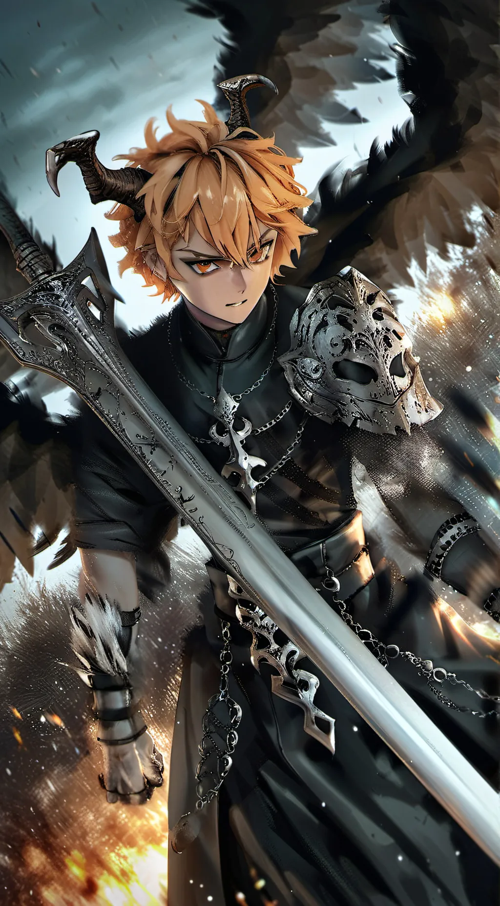 ai character: demon zenitsu  background