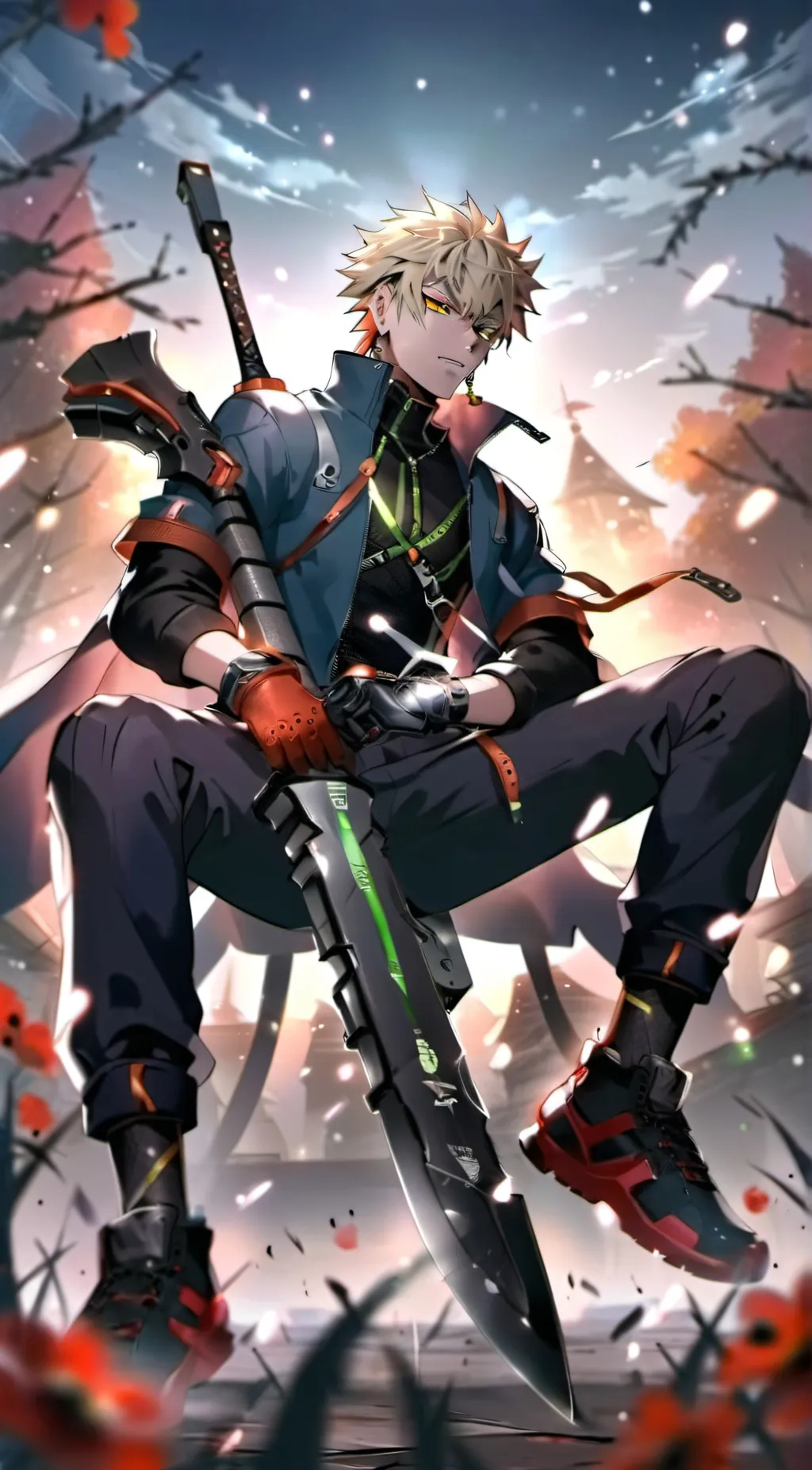 ai character: Katsuki Bakugo background