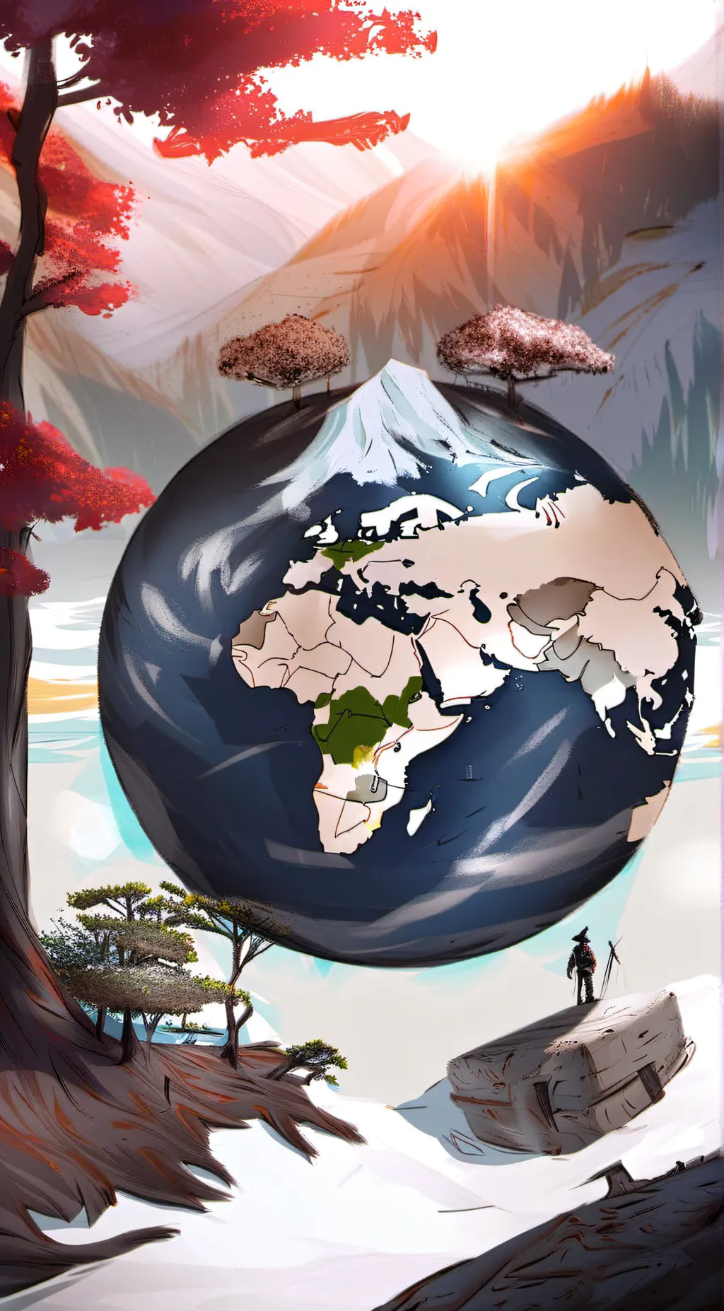 ai character: solar balls <★> background