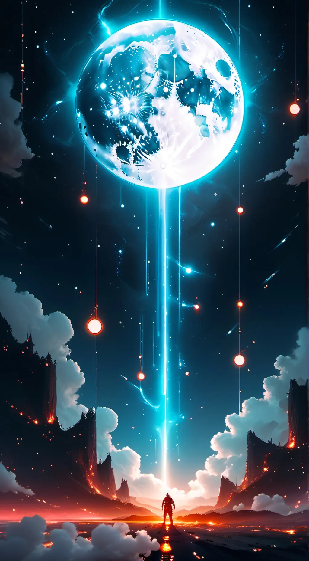 ai character: moon background