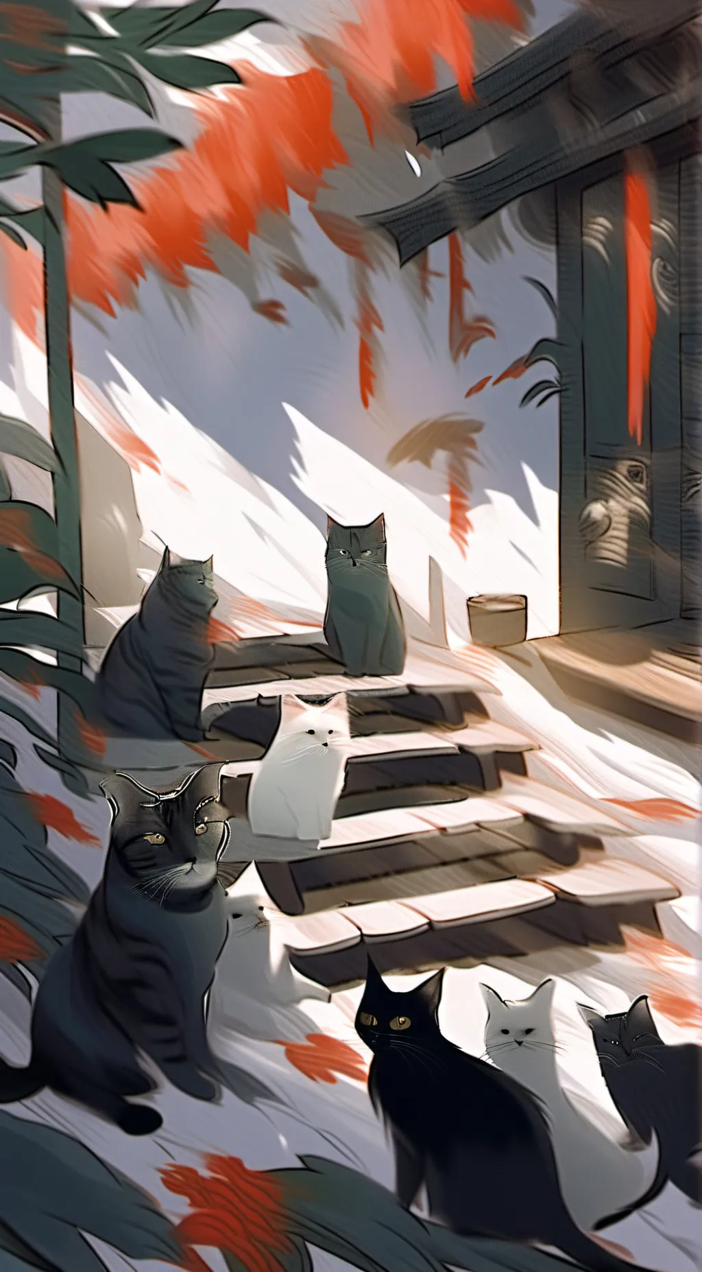 ai character: Blue and shadow background