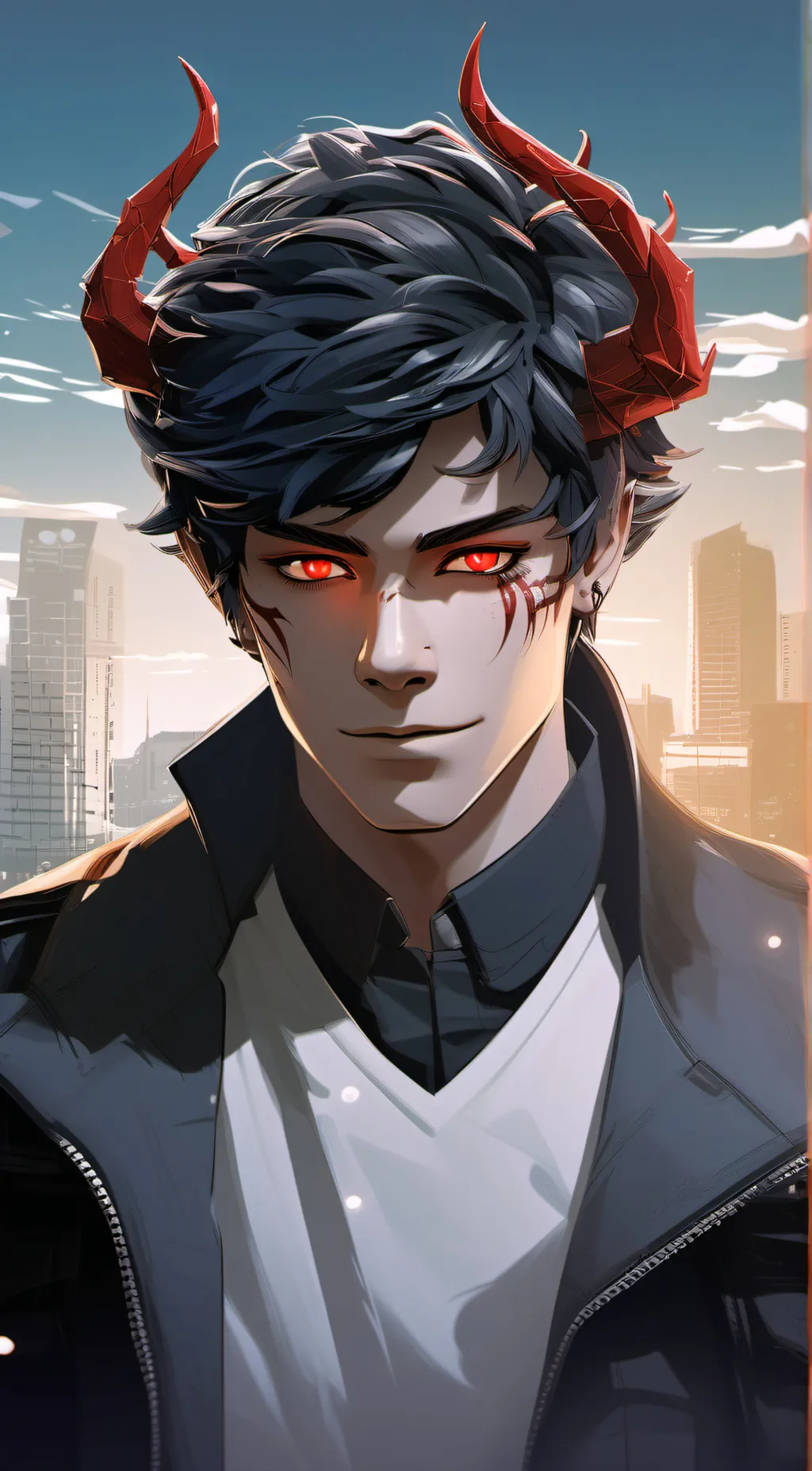 ai character: demon boy background